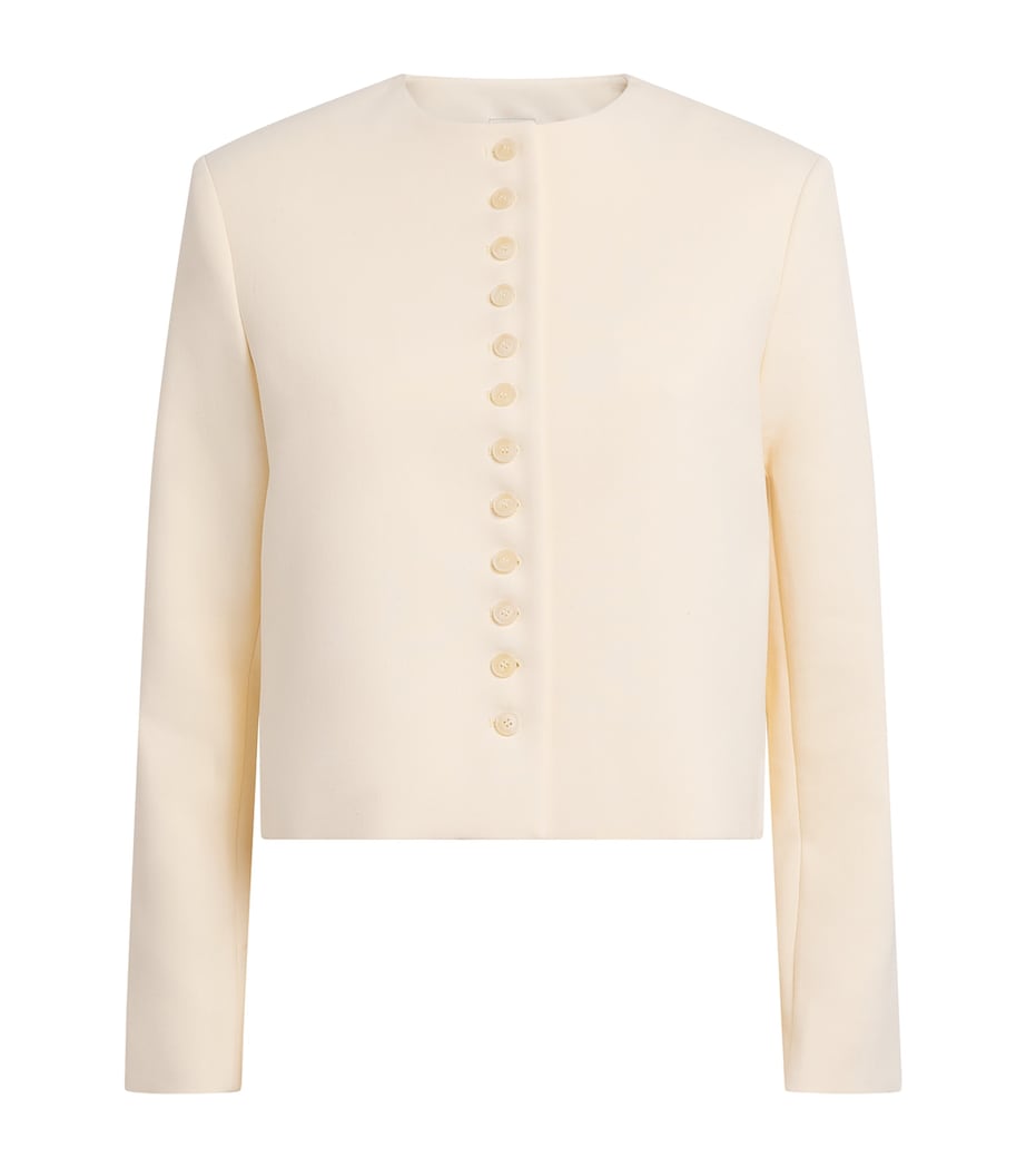 Almada Label Ivory Cropped Funda Jacket | Harrods UK