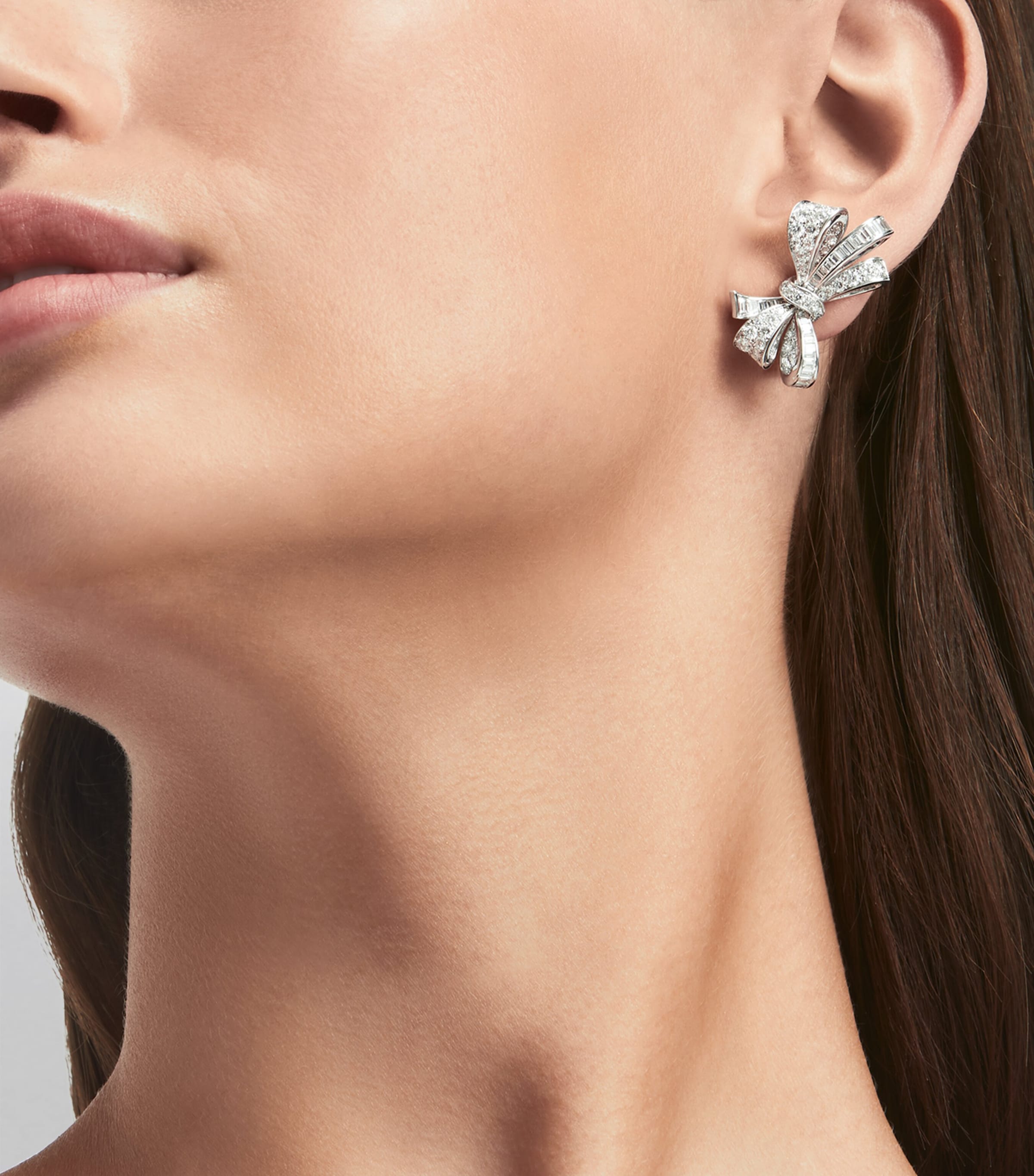 White Gold and Diamond Tilda’s Bow Stud Earrings WHITE GOLD Image 2