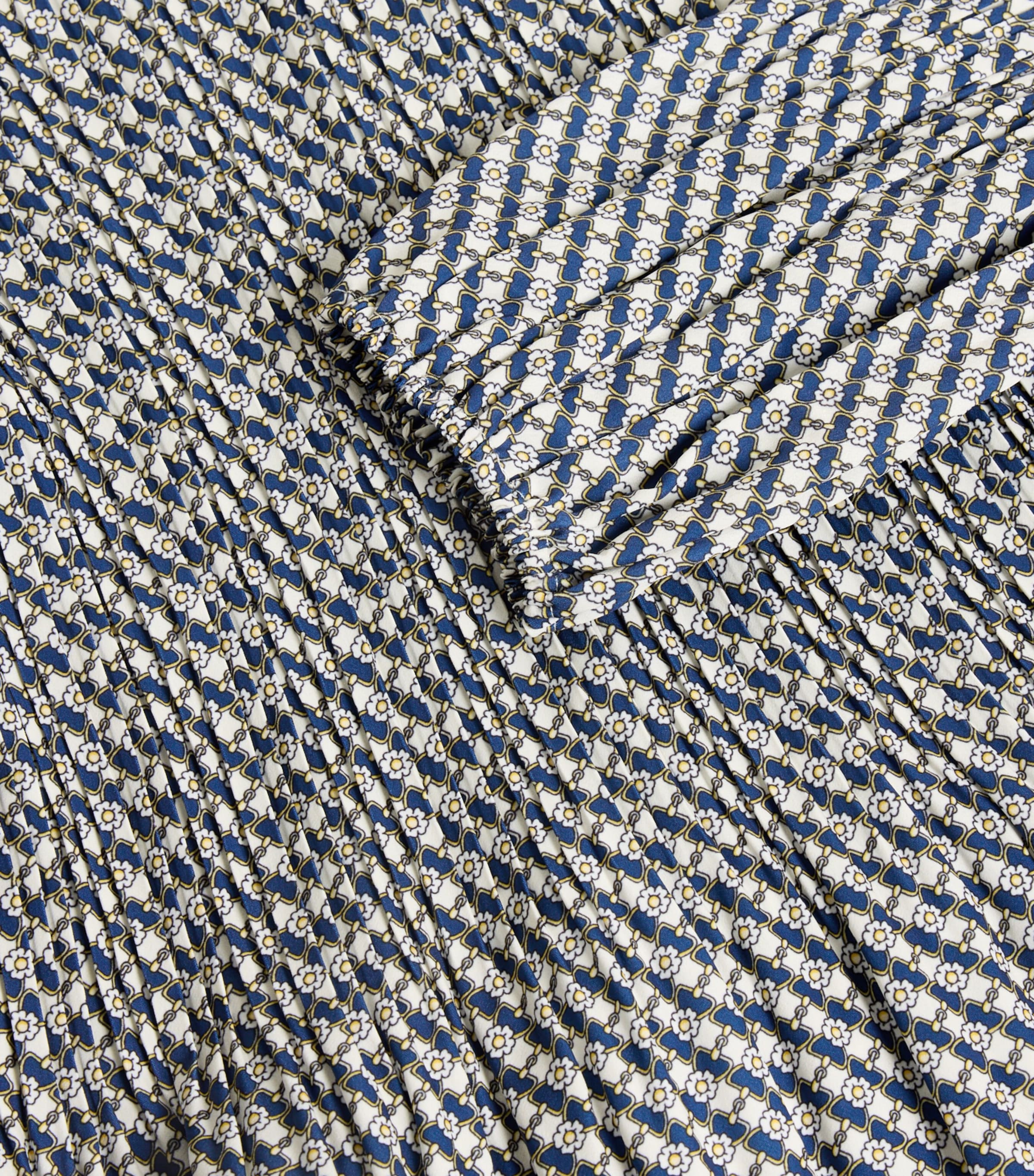 Chiffon Printed Pleated Mini Dress ECRU PRINT-TIE Image 2