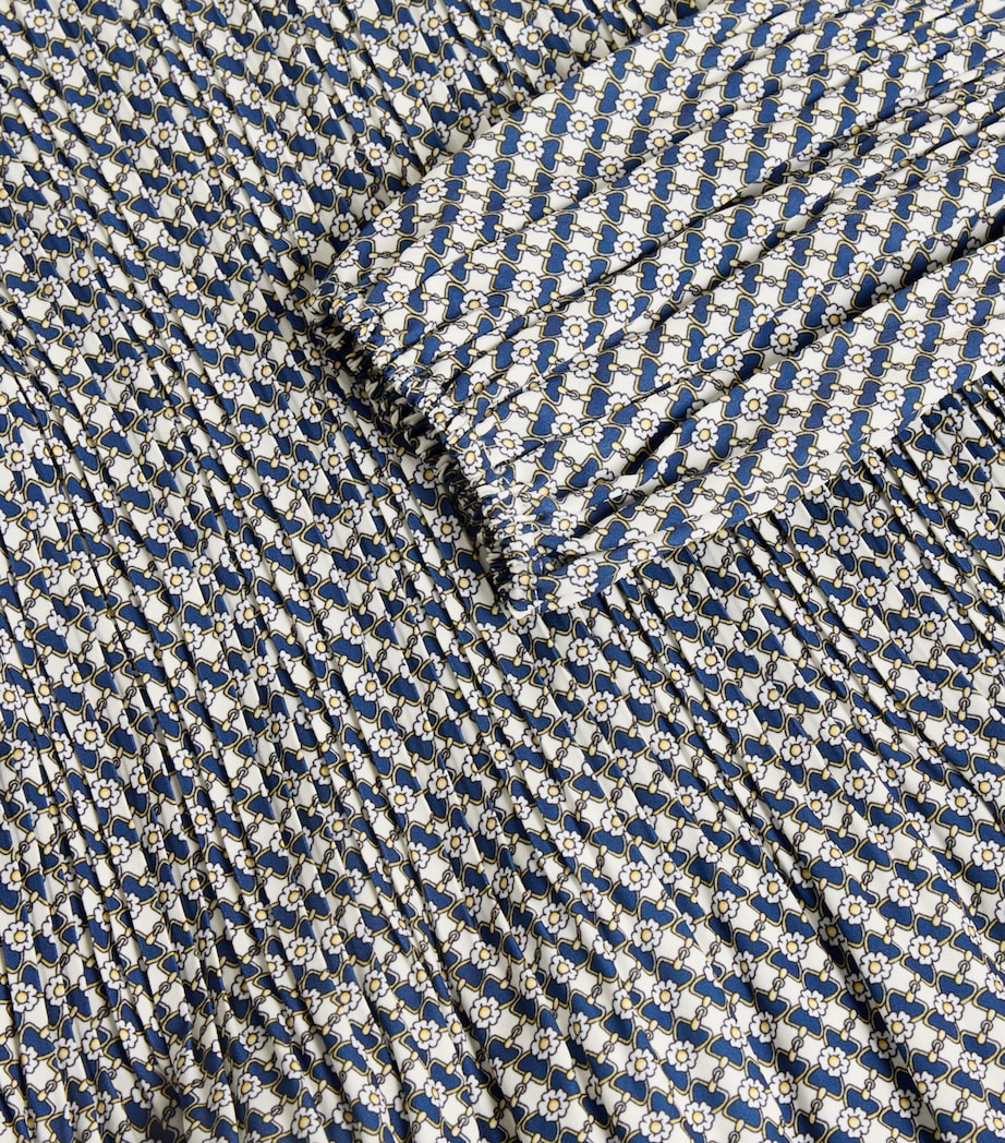 Chiffon Printed Pleated Mini Dress ECRU PRINT-TIE Image 2