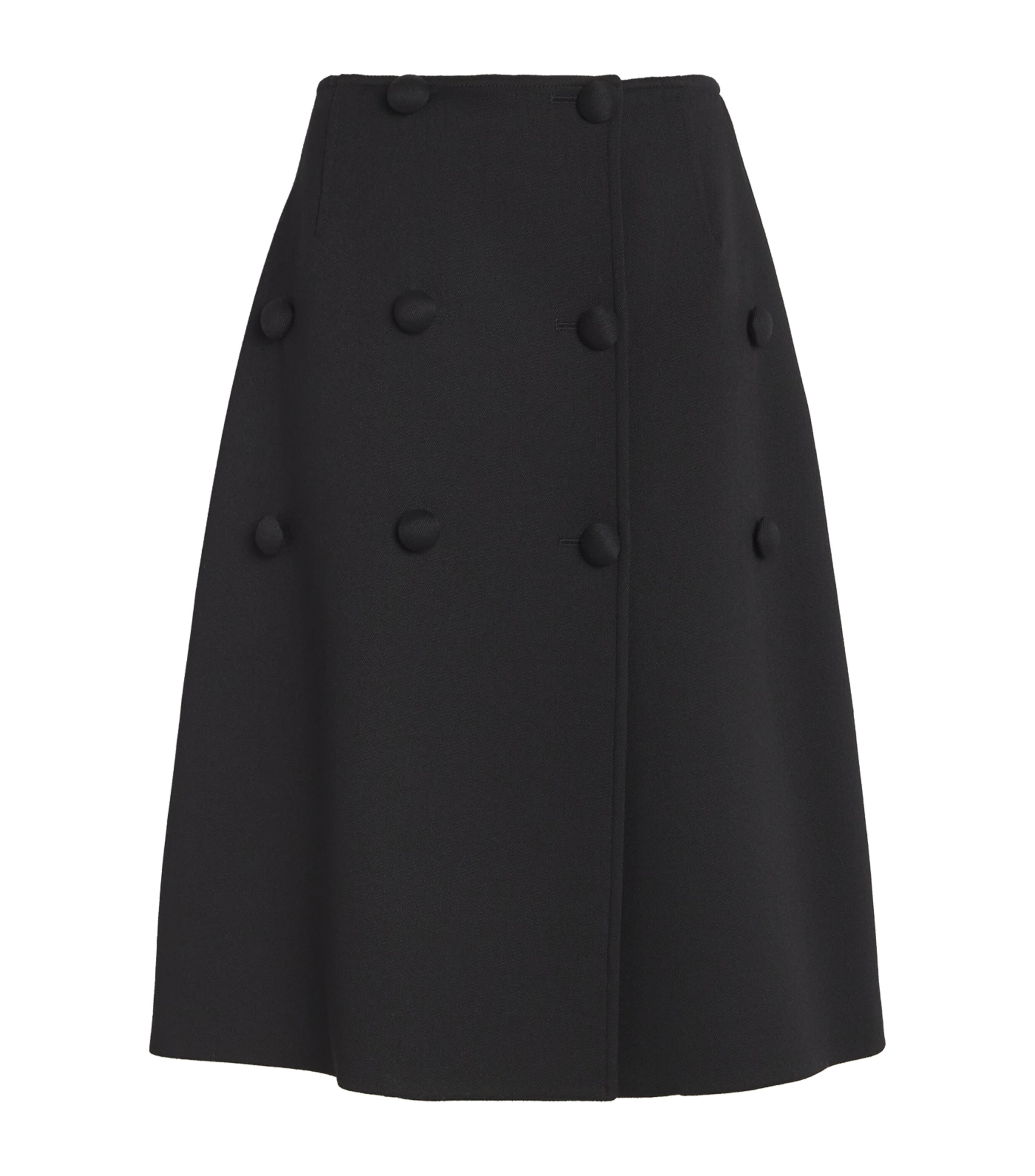 Shop Jil Sander Wool-blend Midi Skirt In Black