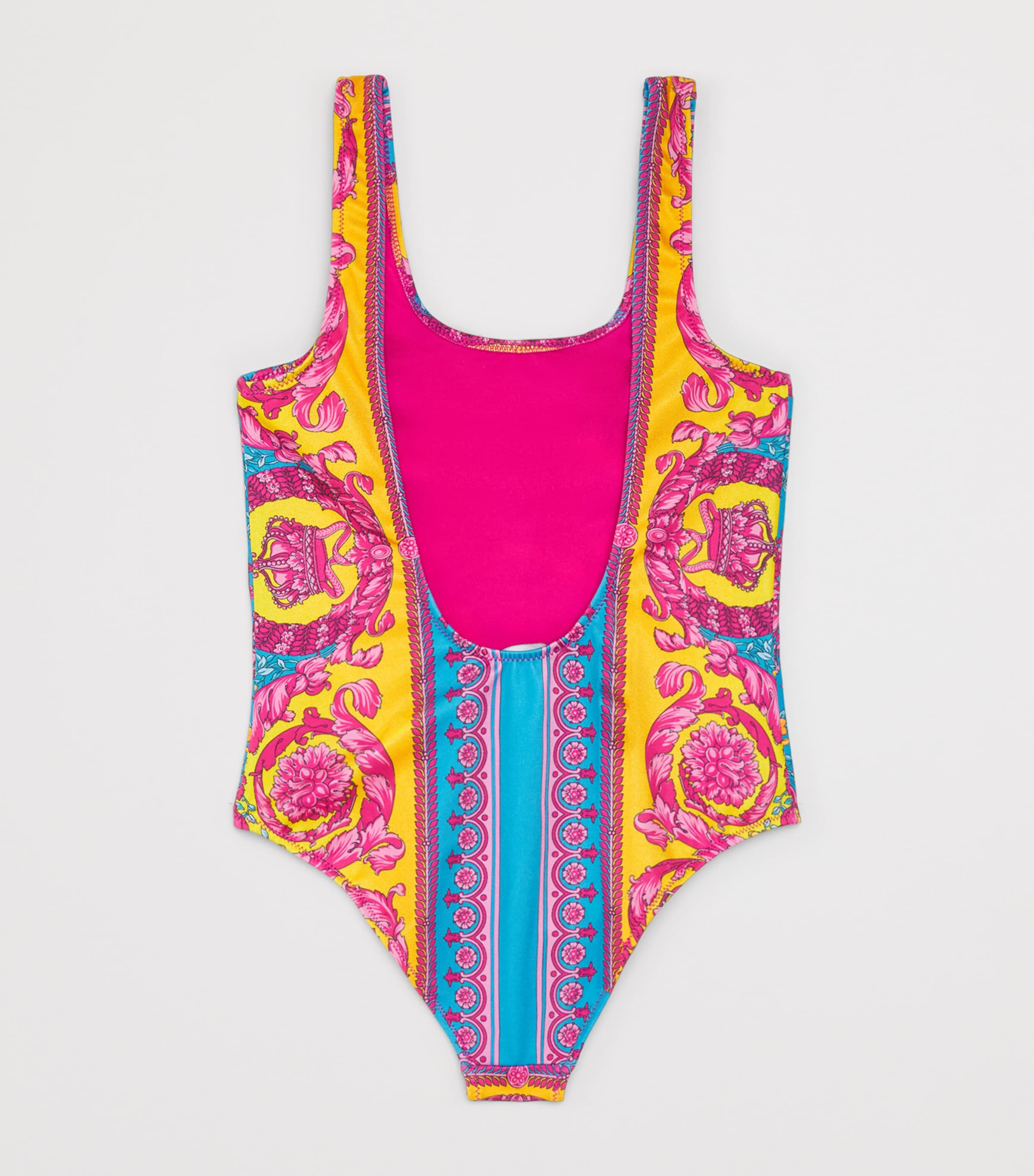 Versace Kids Electric Barocco Print Swimsuit (12 Months-5 Years) Pnk+btfly Bl Image 2