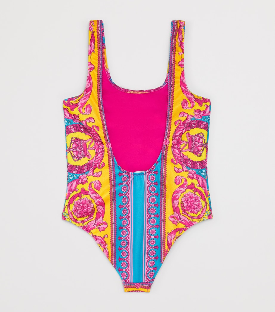 Versace Kids Electric Barocco Print Swimsuit (12 Months-5 Years) Pnk+btfly Bl Image 2