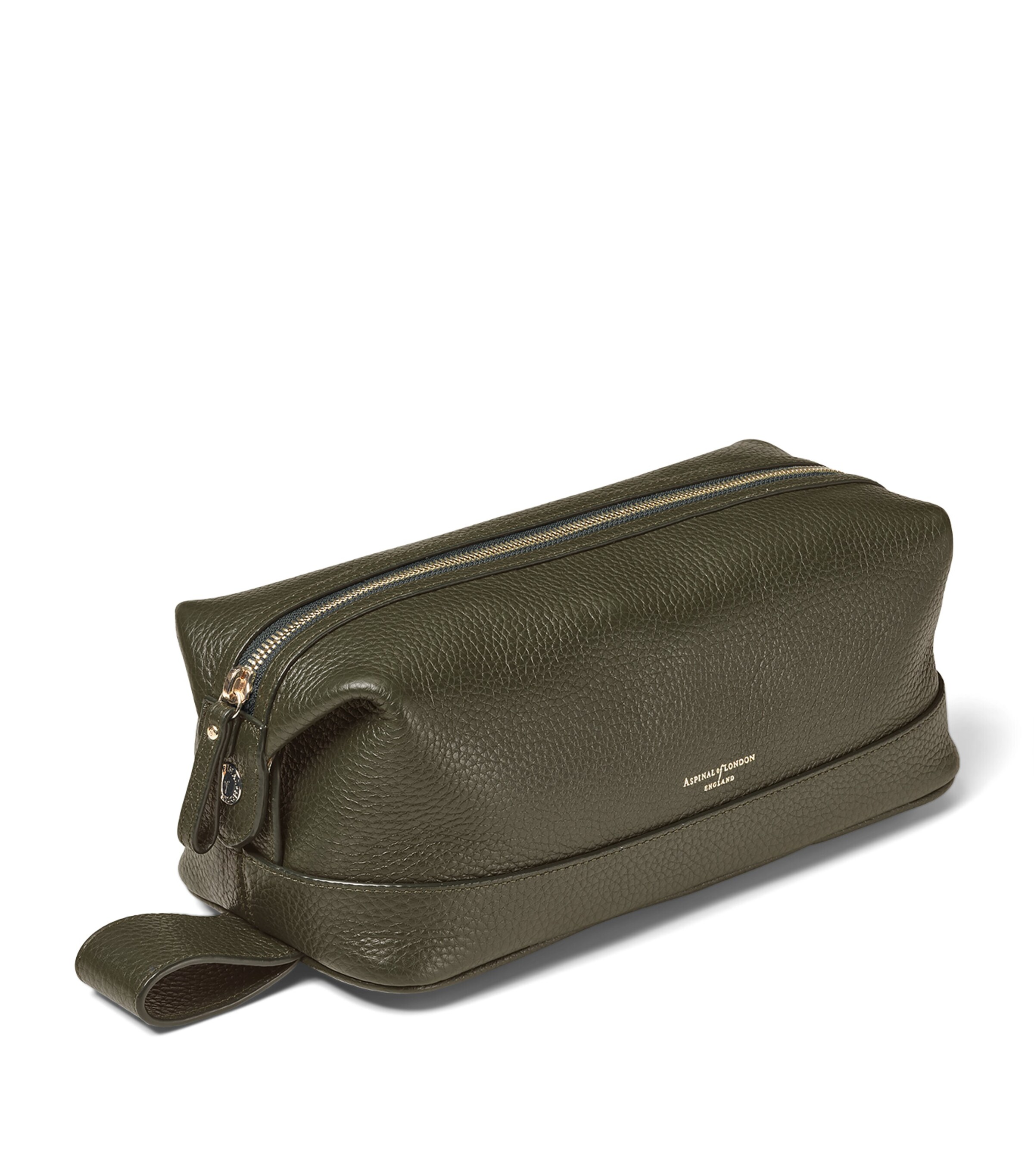 Aspinal Of London Leather Wash Bag Evergreen Image 1