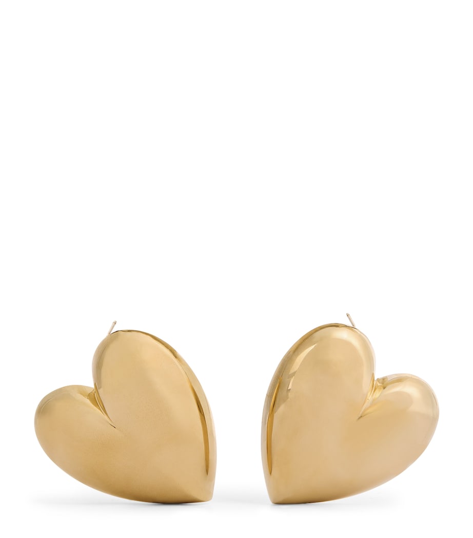 Yellow Gold-Plated Puffy Heart Earrings YELLOW GOLD Image 1