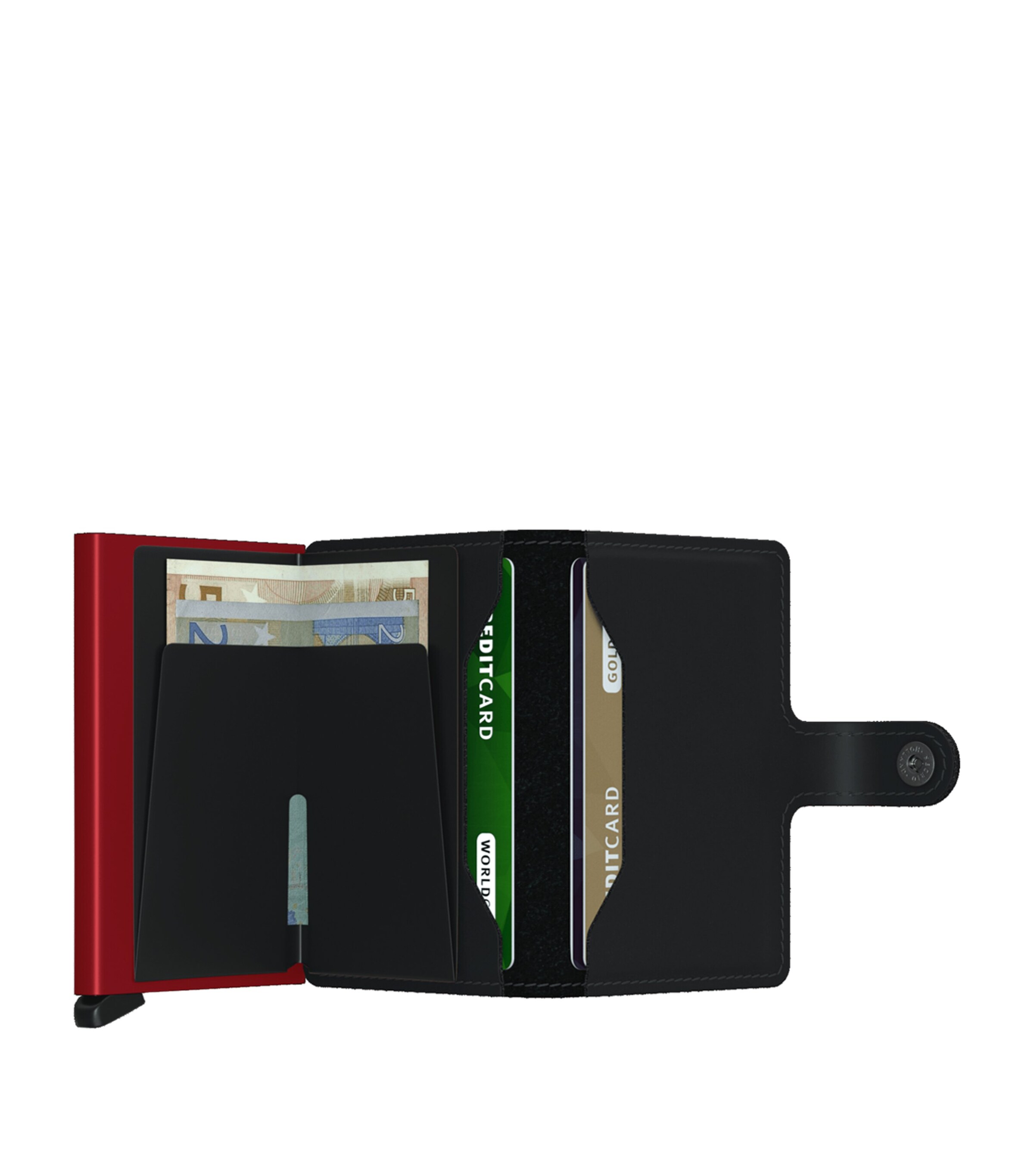 Matte Leather Miniwallet BLK/RED Image 5