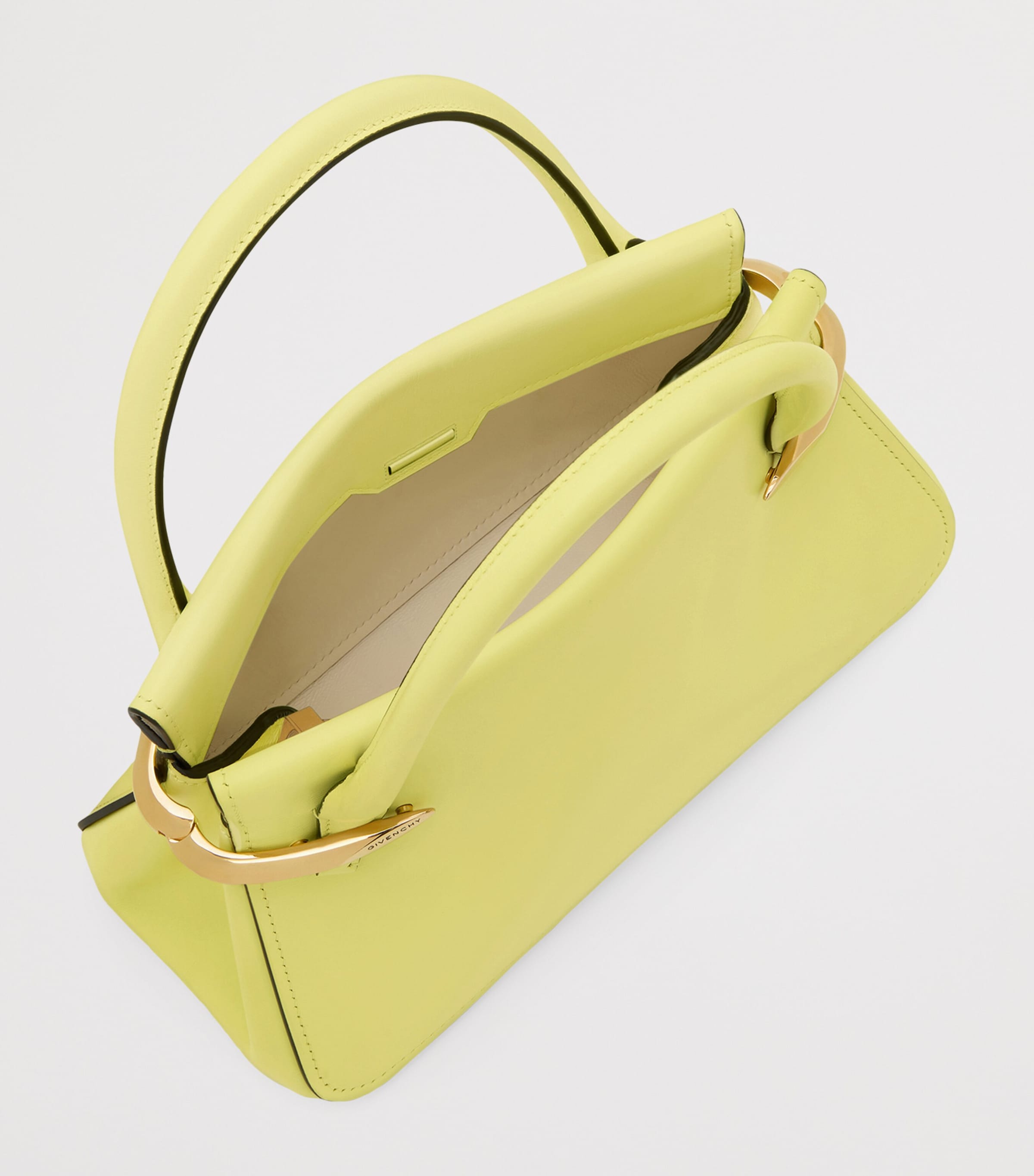 Mini Leather Pinch Top-Handle Bag ACID YELLOW Image 5