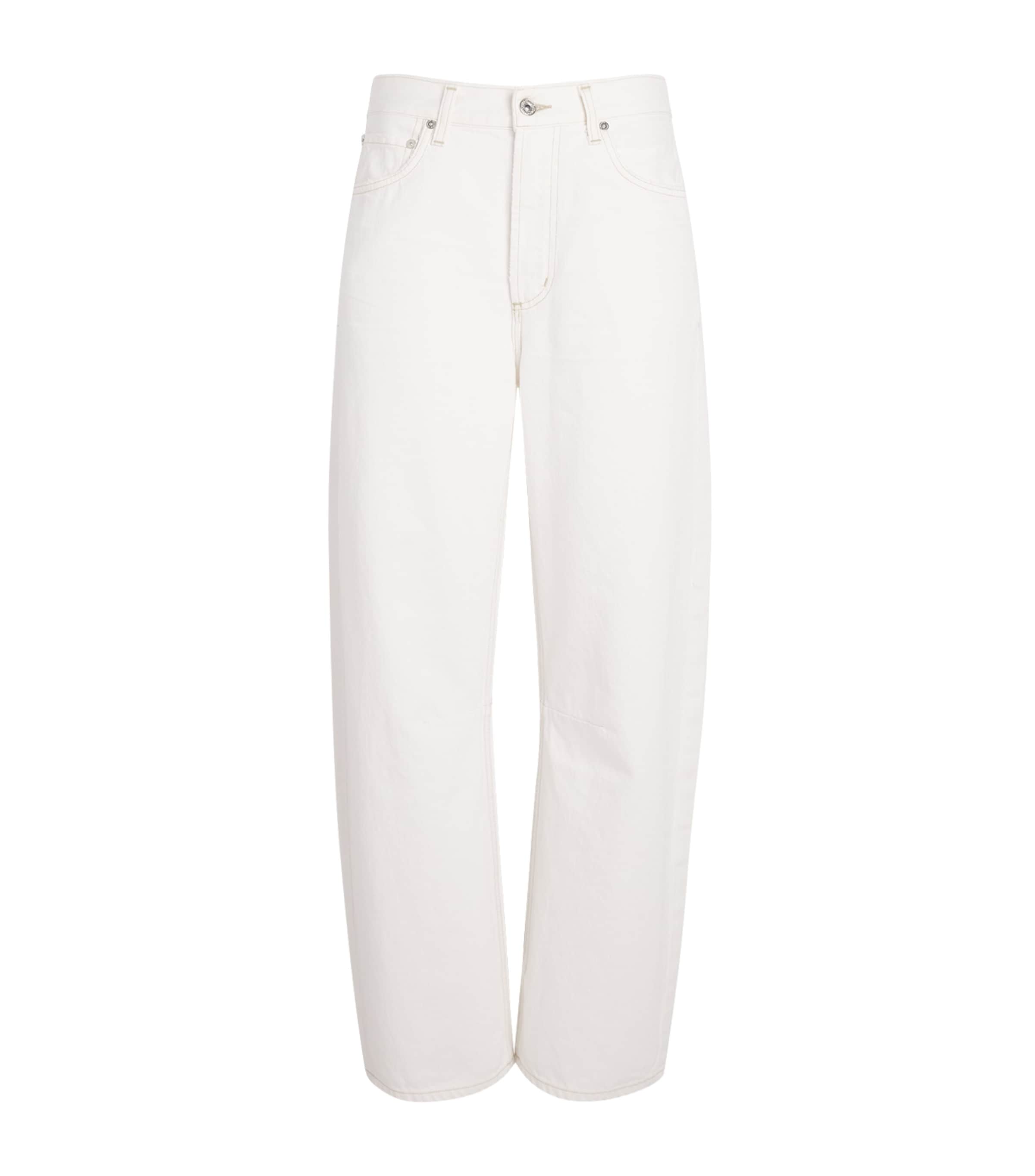 Citizens of Humanity Womens Miro Barrel-Leg Relaxed Jeans Soft White Image 1