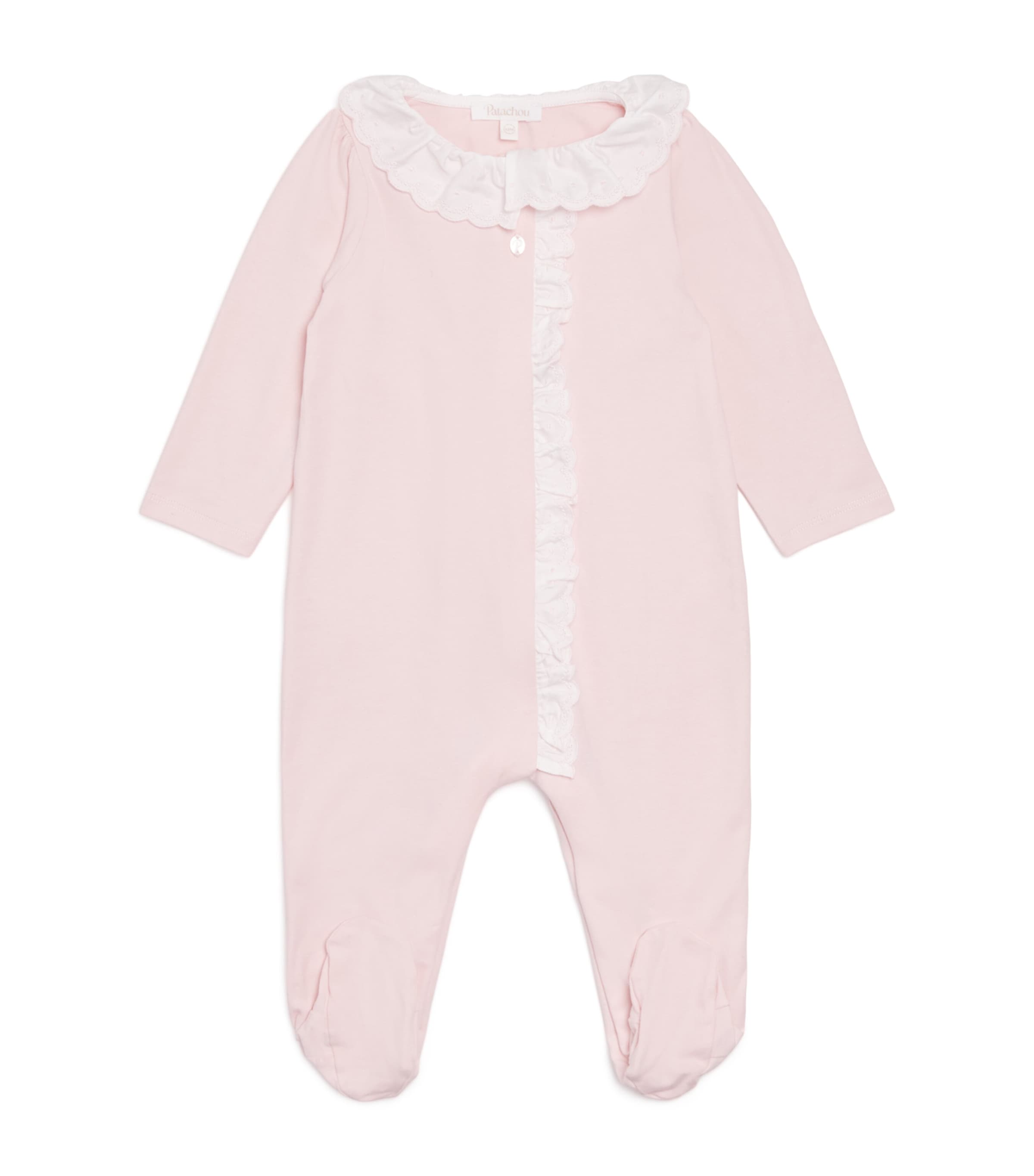 Stretch-Cotton Embroidered All-In-One (1-24 Months) SWEET PINK Image 1