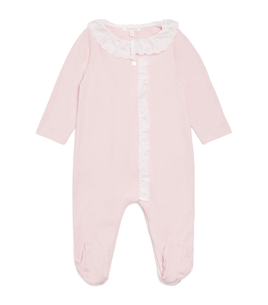 Stretch-Cotton Embroidered All-In-One (1-24 Months) SWEET PINK Image 1