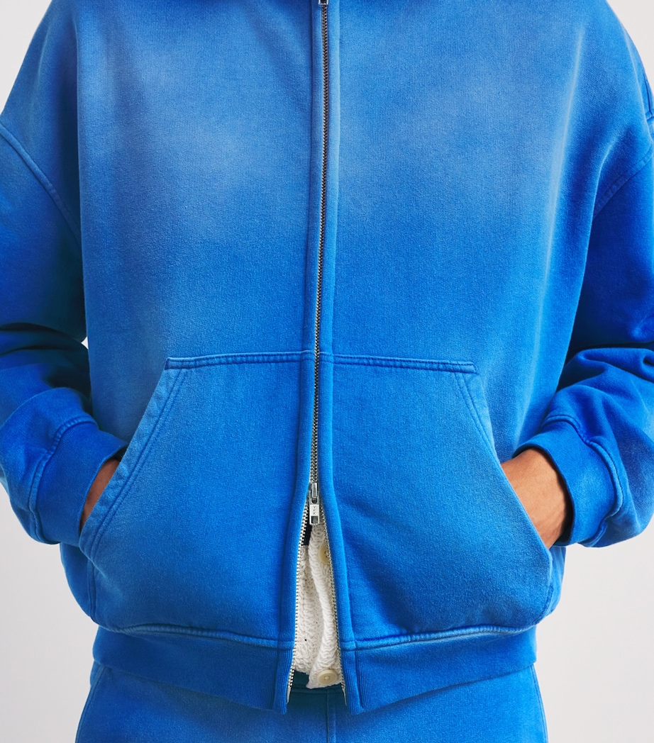 Picante Mens Organic Cotton Everyday Zip-Up Hoodie Royal Blue Image 3