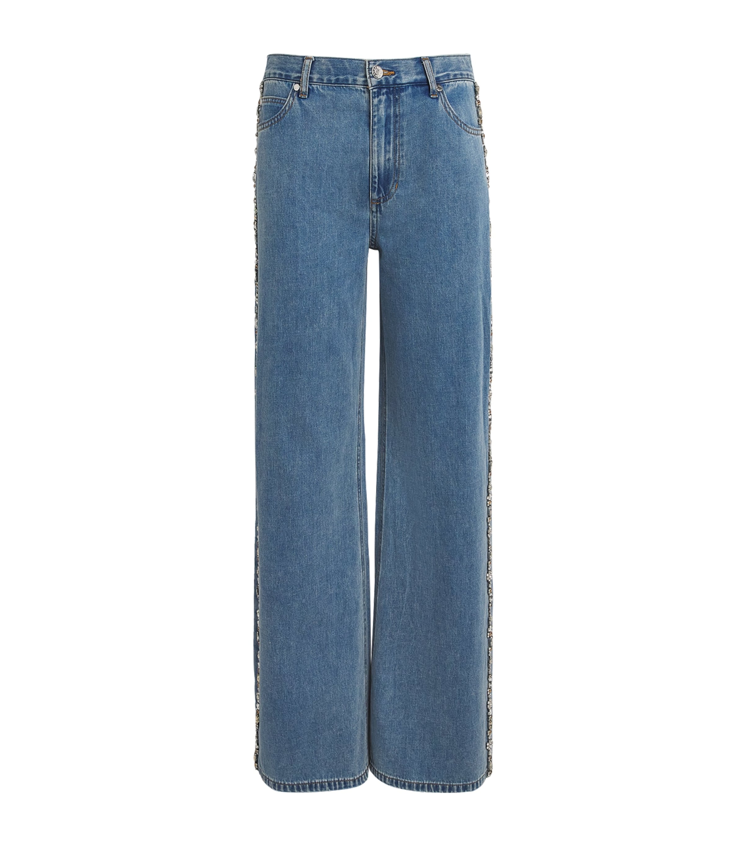 Embellished Straight Jeans BLUE JEAN Image 1