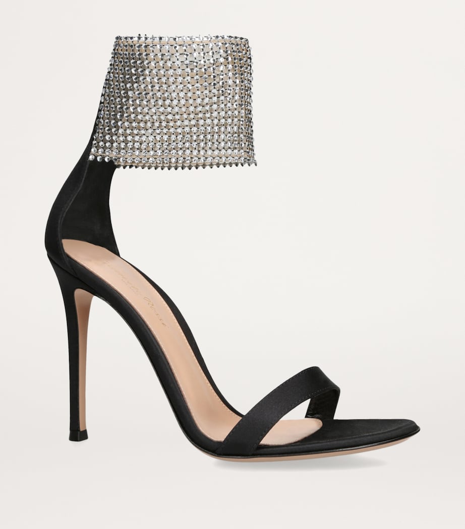 Gianvito Rossi Embellished Adore Heeled Sandals 105 Black Image 3