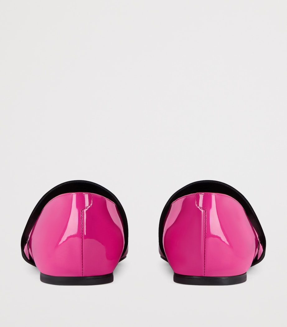 Patent Leather Square-Toe Ballet Flats FUCHSIA Image 5
