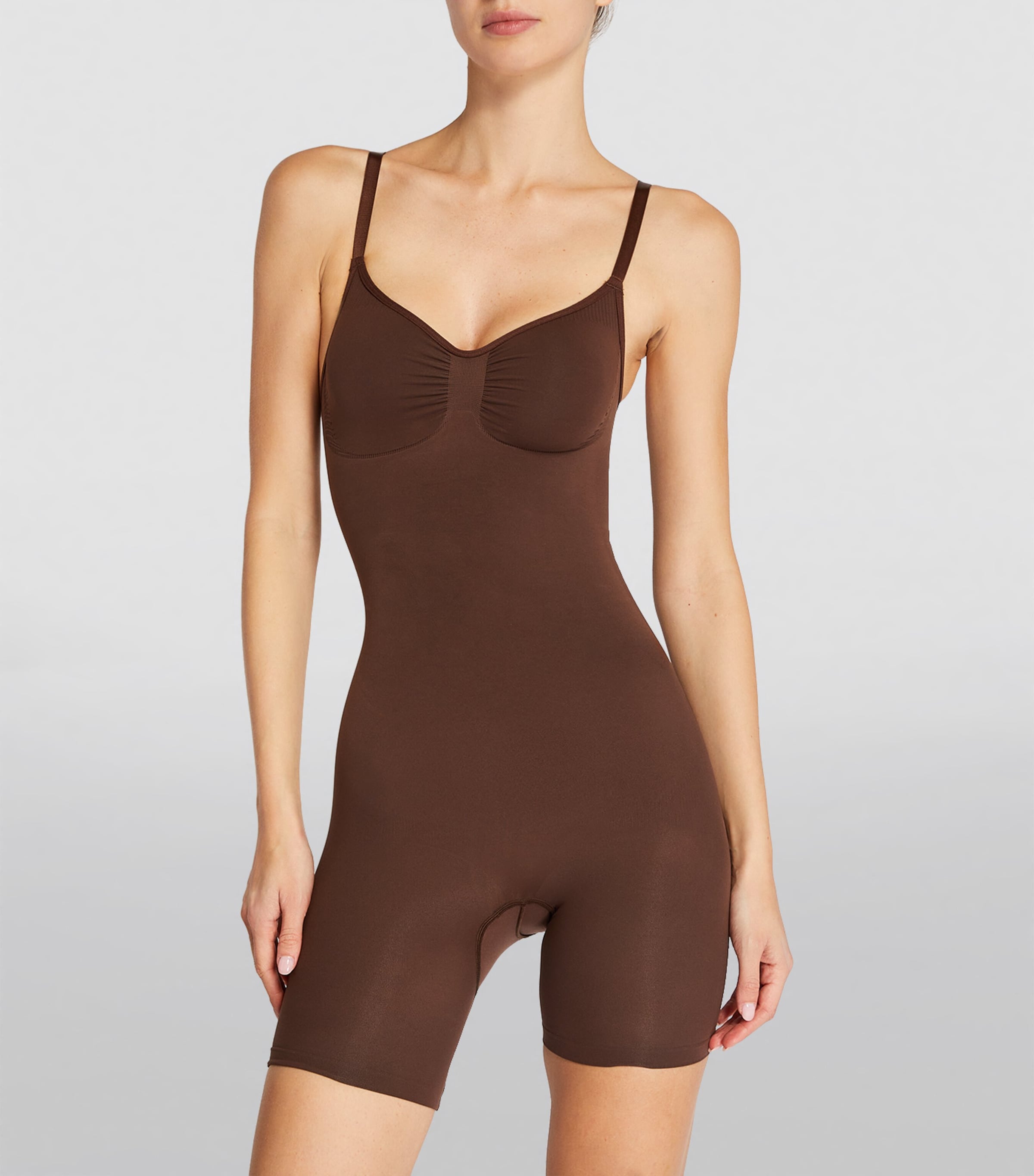 Seamless Sculpt Mid-Thigh Bodysuit COCOA Image 2