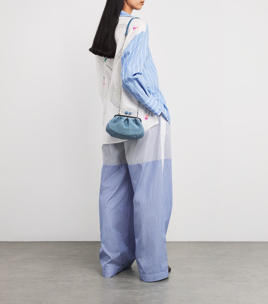 Small Raffia-Effect Pasticcino Bag LIGHT BLUE Image 2