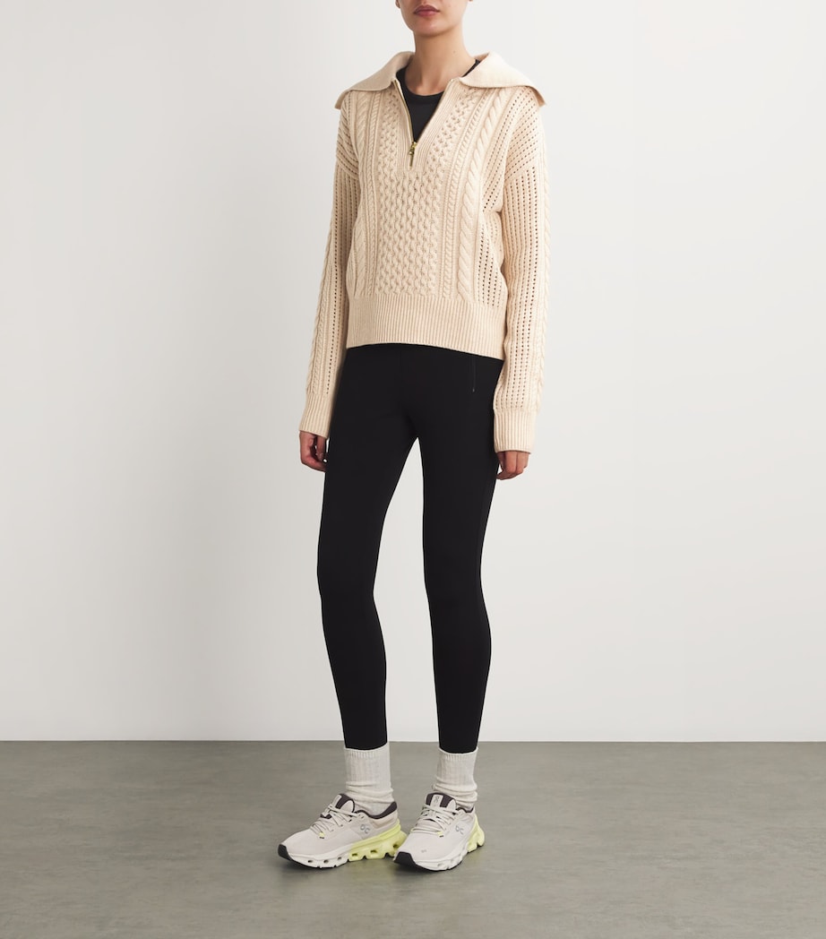 Varley Womens Cable-Knit Camello Sweater Parchment Image 2