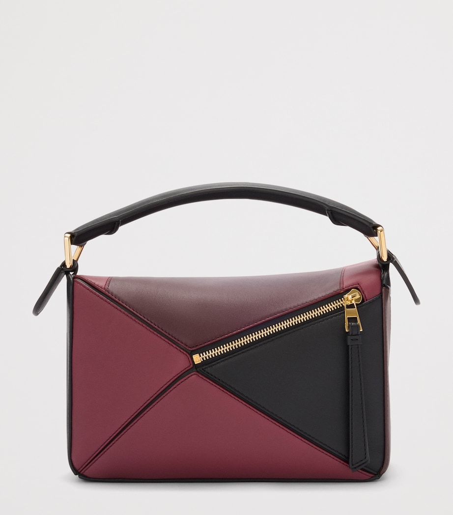x Albers Leather Puzzle Top-Handle Bag BLACK/BURGUNDY Image 4