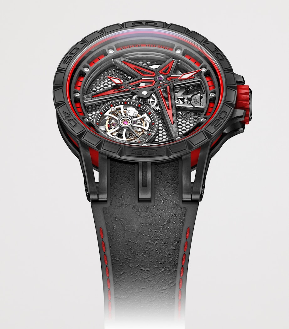 Roger Dubuis DLC Tianium Excalibur Spider Monotourbillon Pirelli Watch 39mm Red Image 2