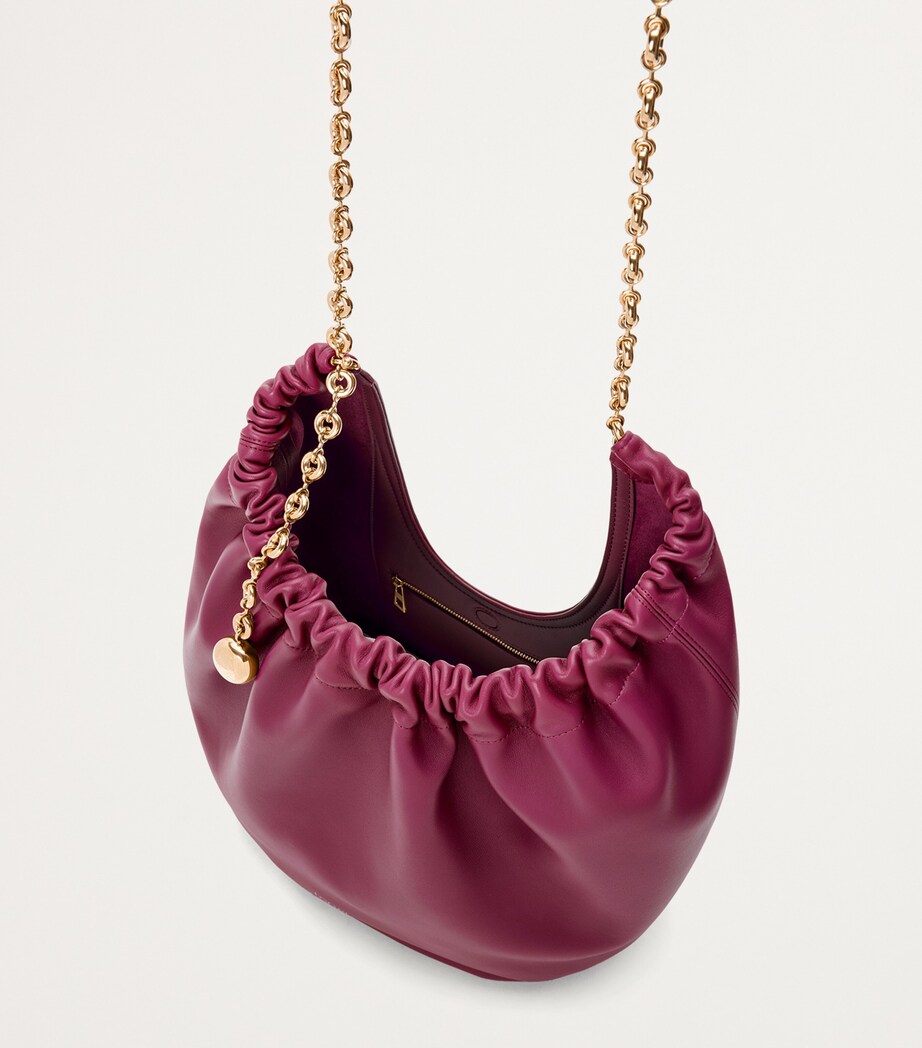 Medium Leather Squeeze Top-Handle Bag CRIMSON Image 4