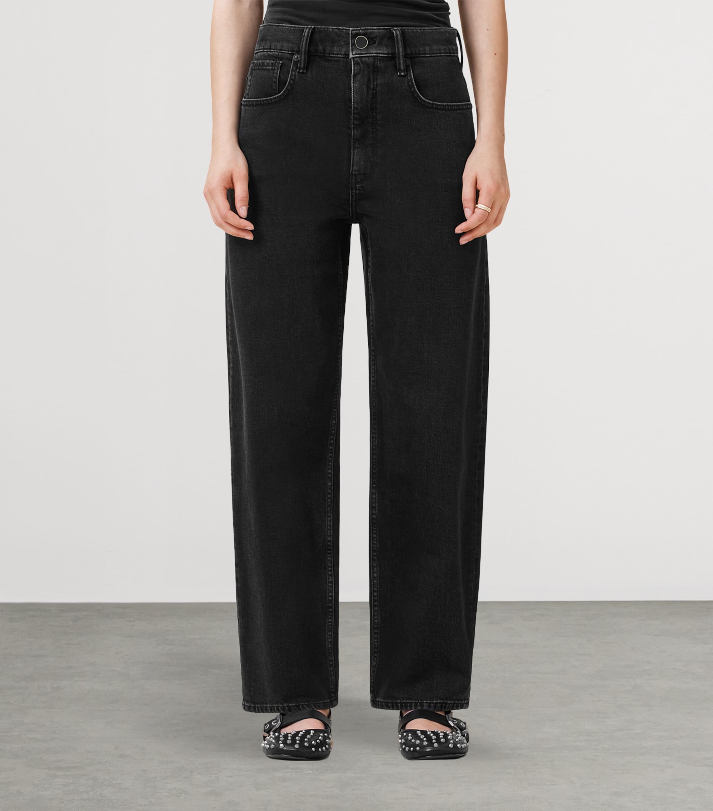 Sadie Barrel-Leg Jeans WASHED BLACK Image 6