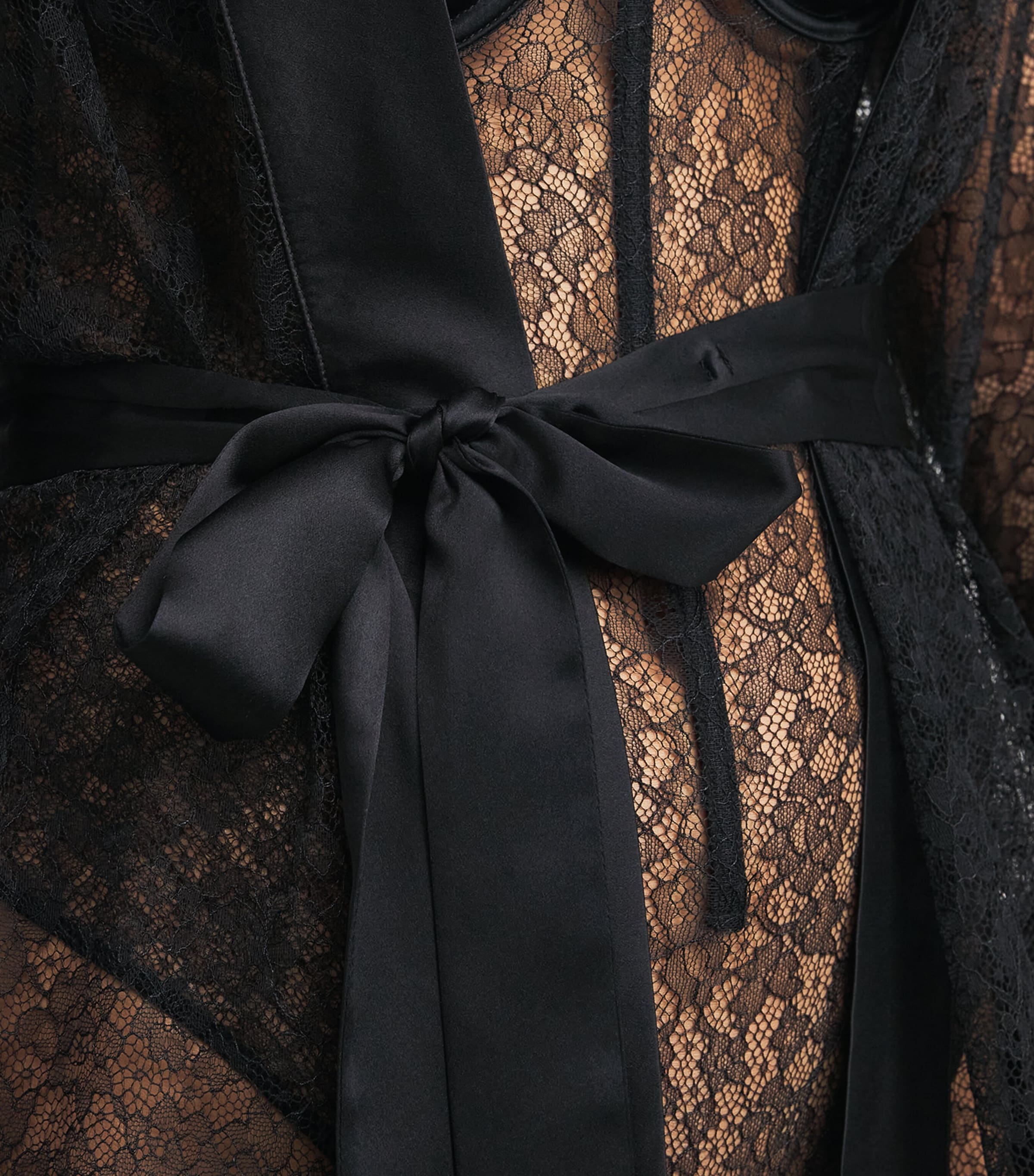 Kiki de Montparnasse Womens Lace Petite Fleur Kimono Black Image 5