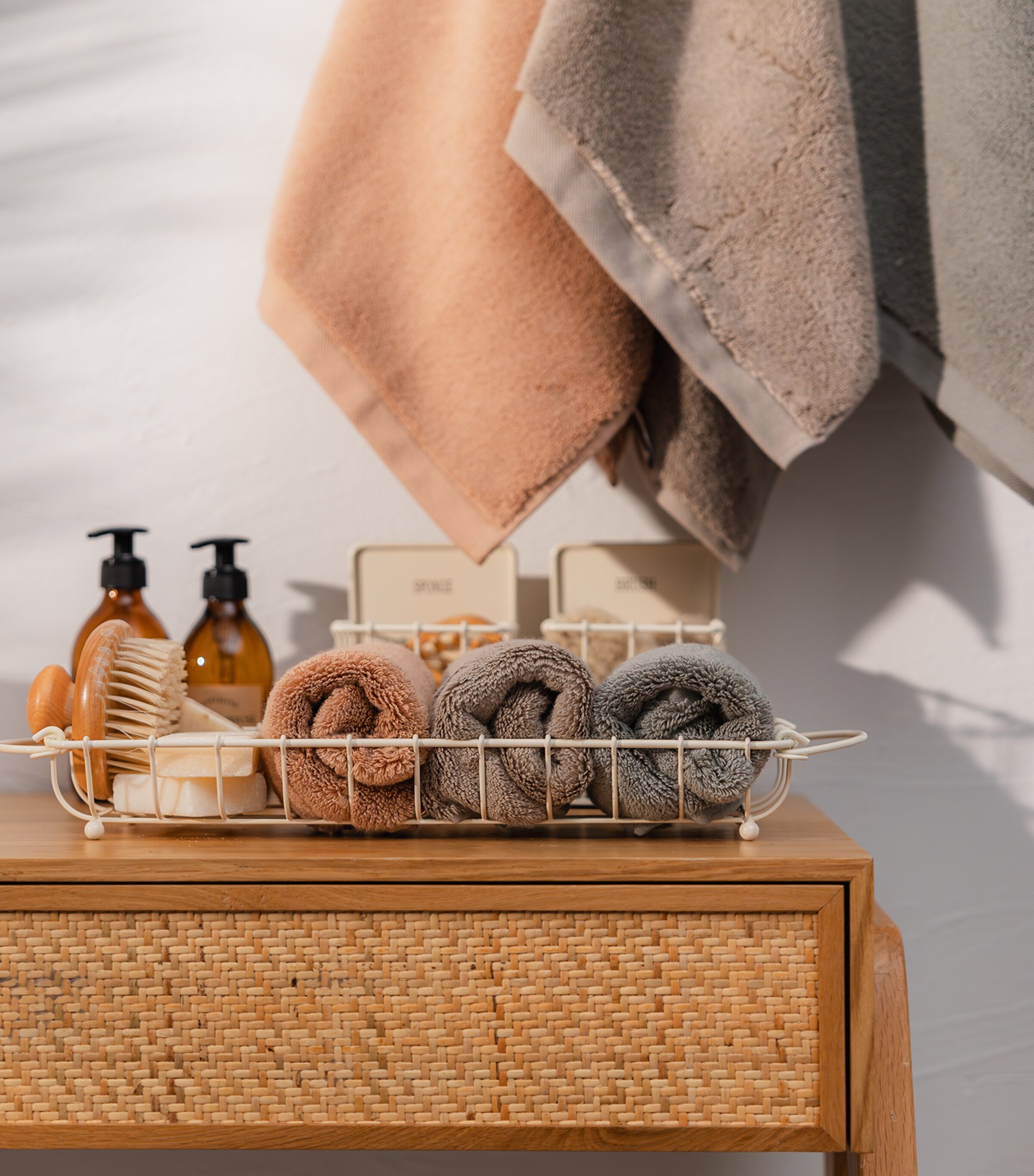 Hamam Organic Cotton Olympia Hand Towel (50cm x 100cm) Dark Peach Image 3