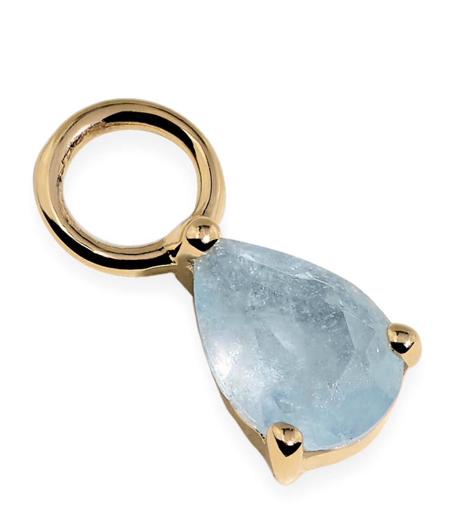 Astrid & Miyu Yellow Gold and Aquamarine March Birthstone Charm Gold Image 1