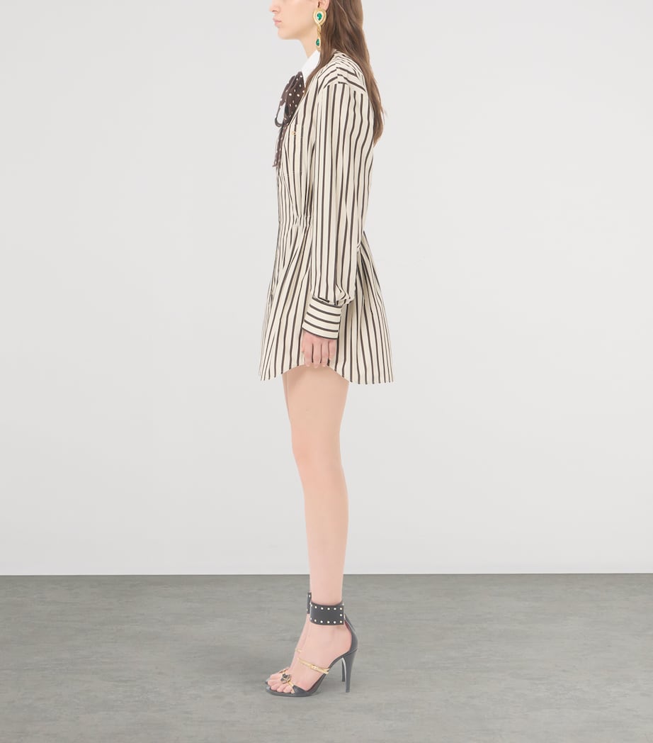 Valentino Womens Cotton Stripe Mini Shirt Dress Image 4