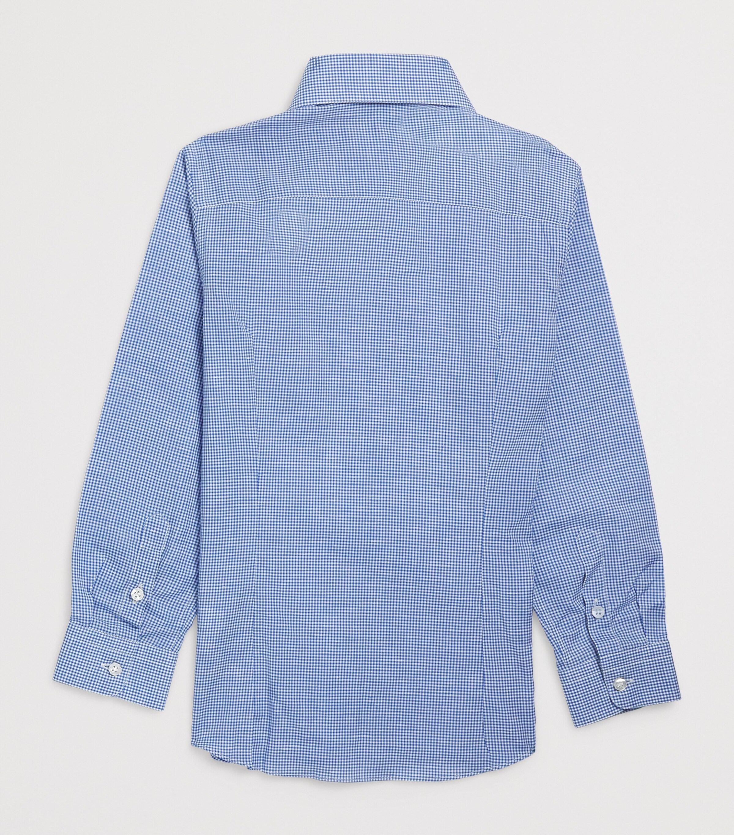 Stefano Ricci Kids Cotton-Linen Check Shirt (6-16 Years) C. Whte + L Blue Image 2