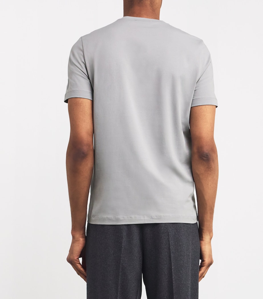 Corneliani Mens Stretch-Cotton T-Shirt Gry Pc Dye Pearl Image 4