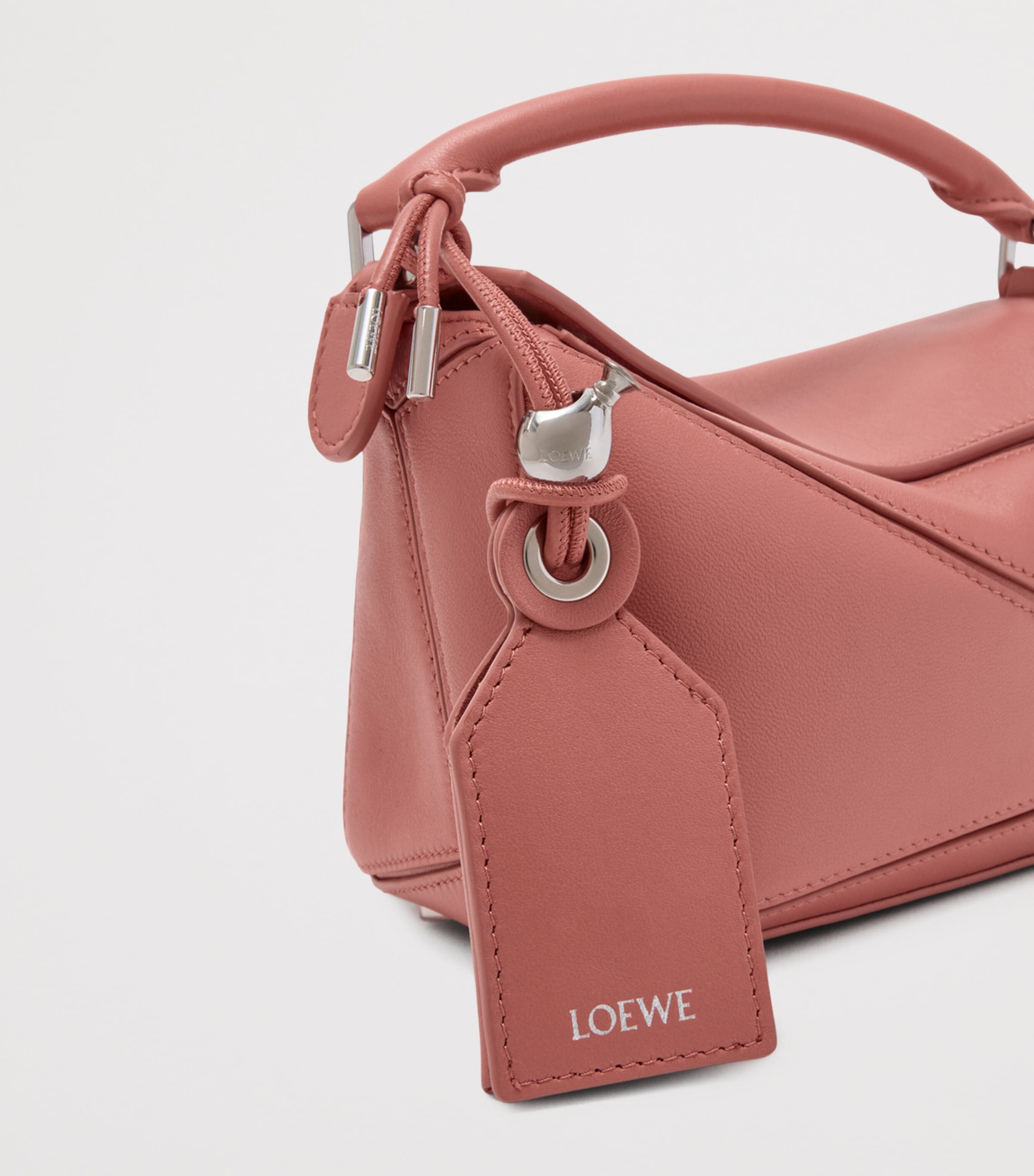 Mini Leather Featherlight Puzzle Top-Handle Bag BLUSH Image 9