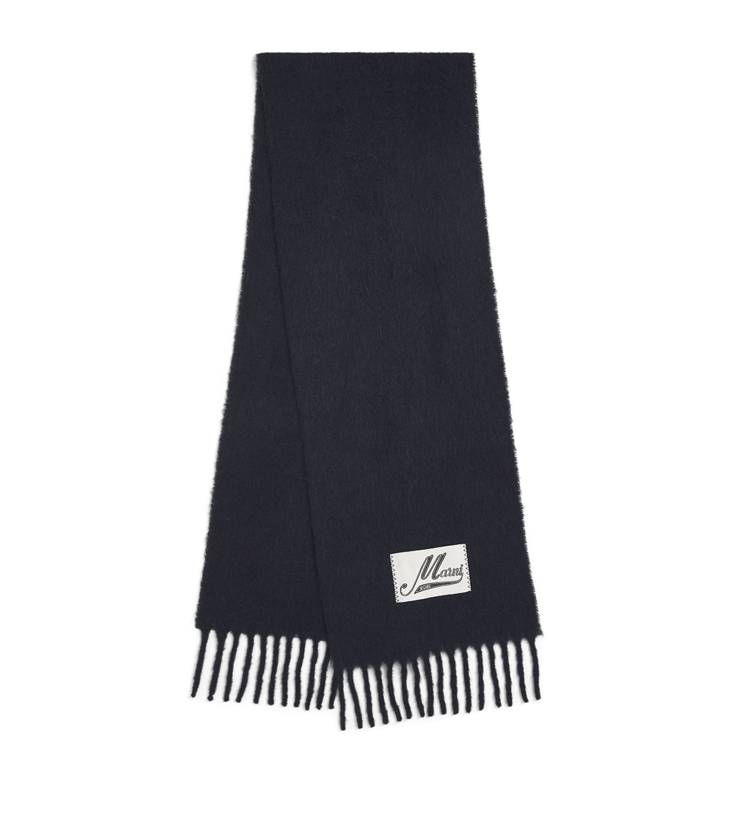 Marni Alpaca-blend Scarf In Navy