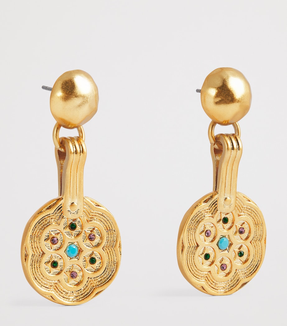 Rixo Gold-Plated Anouk Drop Earrings Gold Image 3