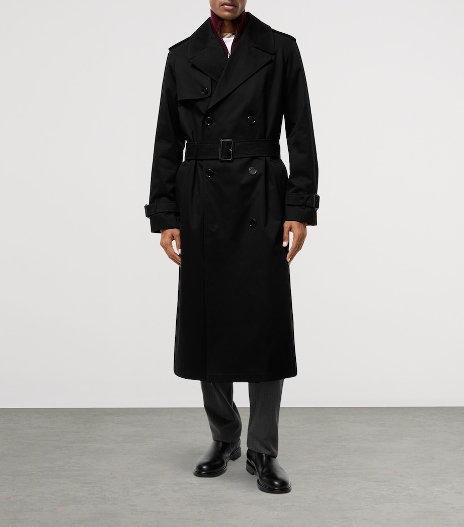 Burberry Mens Hoxton Long Trench Coat Black Image 3