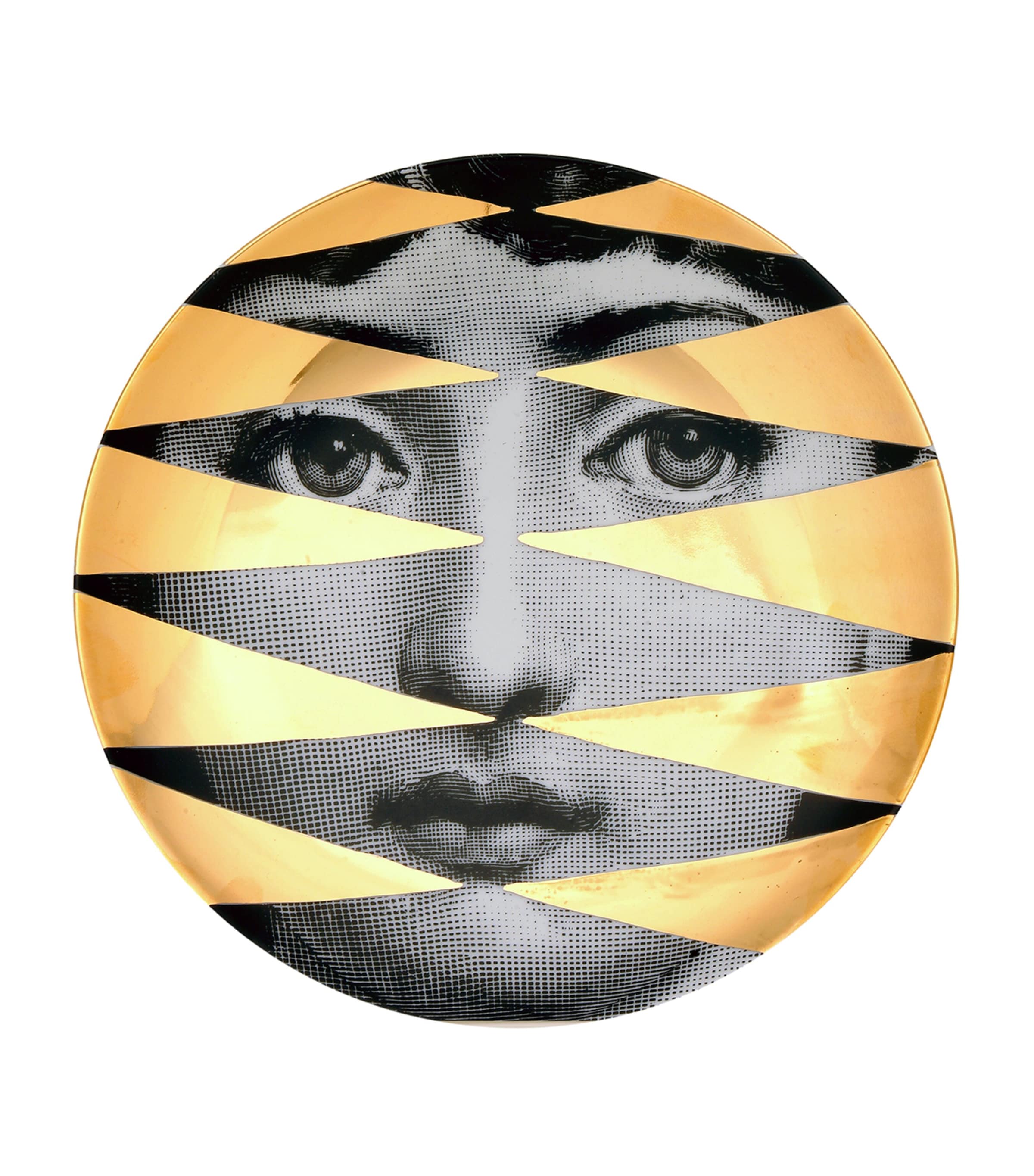 Fornasetti Tema E Variazioni No. 46 Wall Plate In Gold