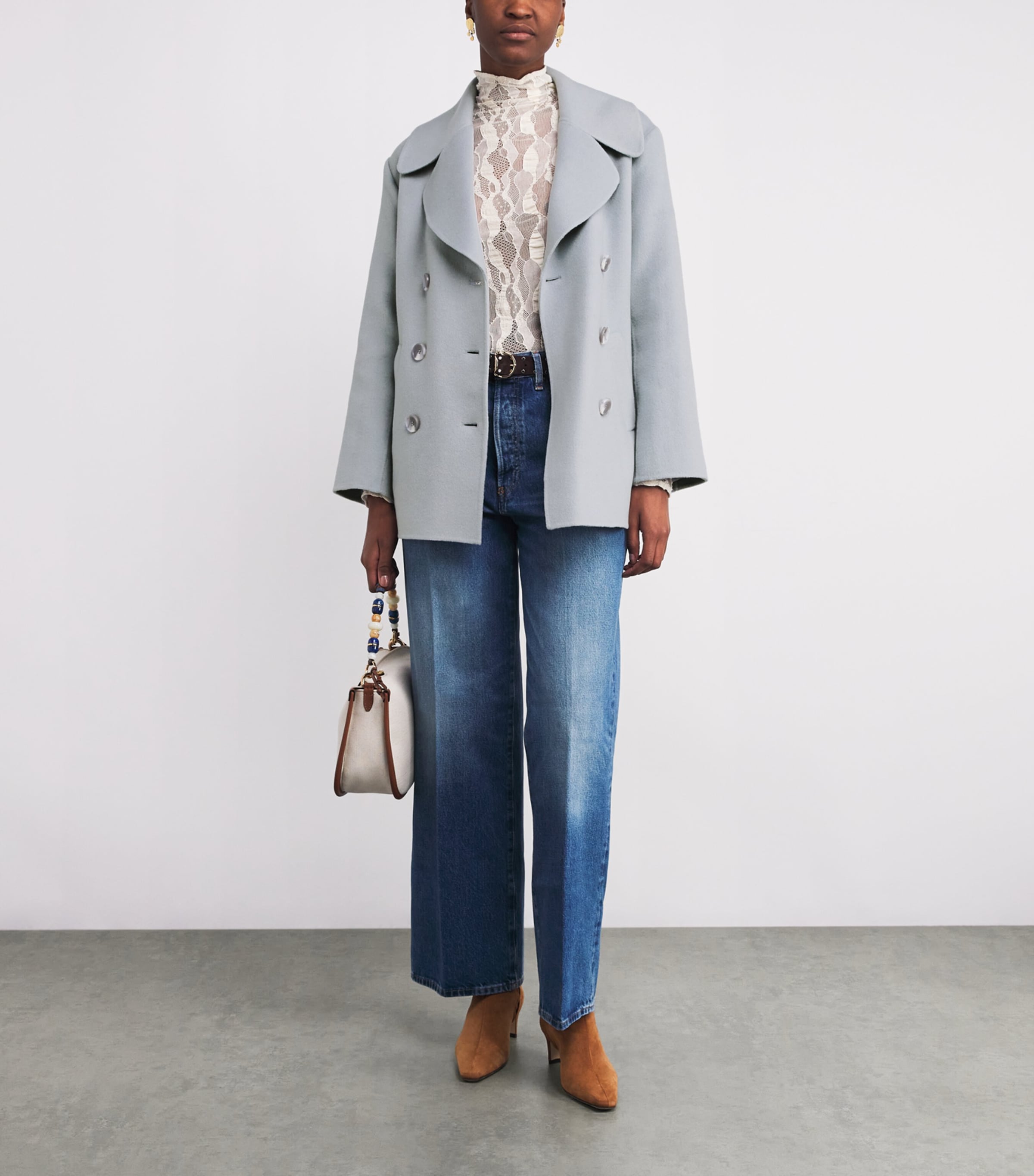 Wool-Blend Diana Peacoat SLATE Image 2