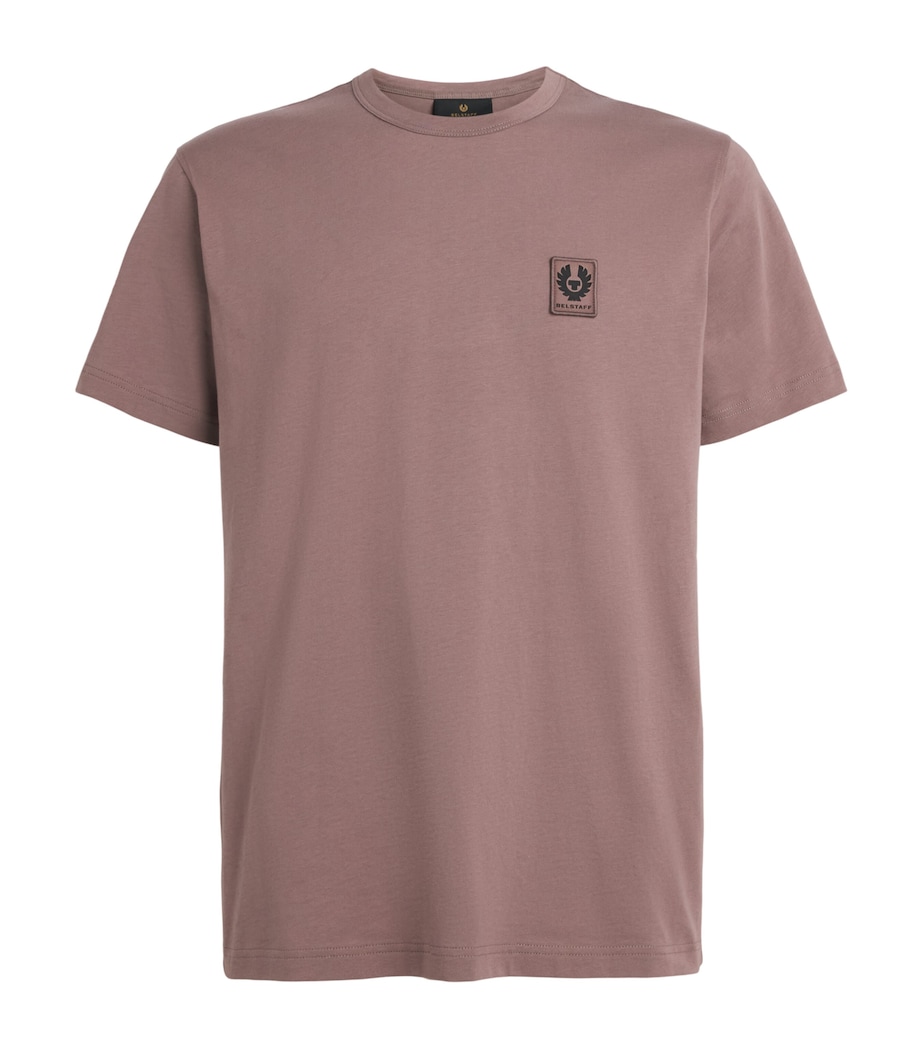 Belstaff Mens Cotton Logo-Applique T-Shirt Asphaltasplt Image 1