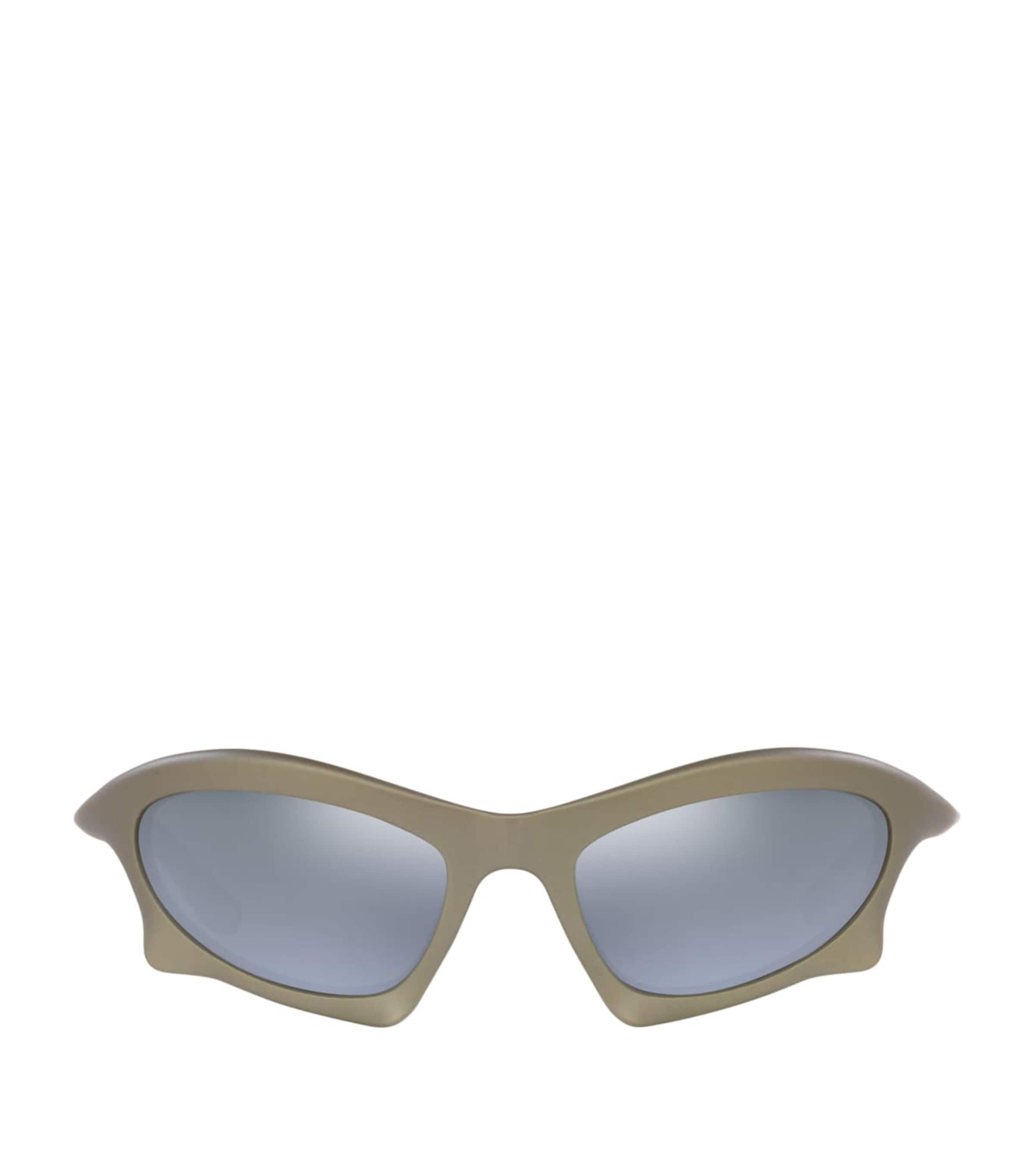 Balenciaga Bb0229s Bat Rectangle Sunglasses In Silver