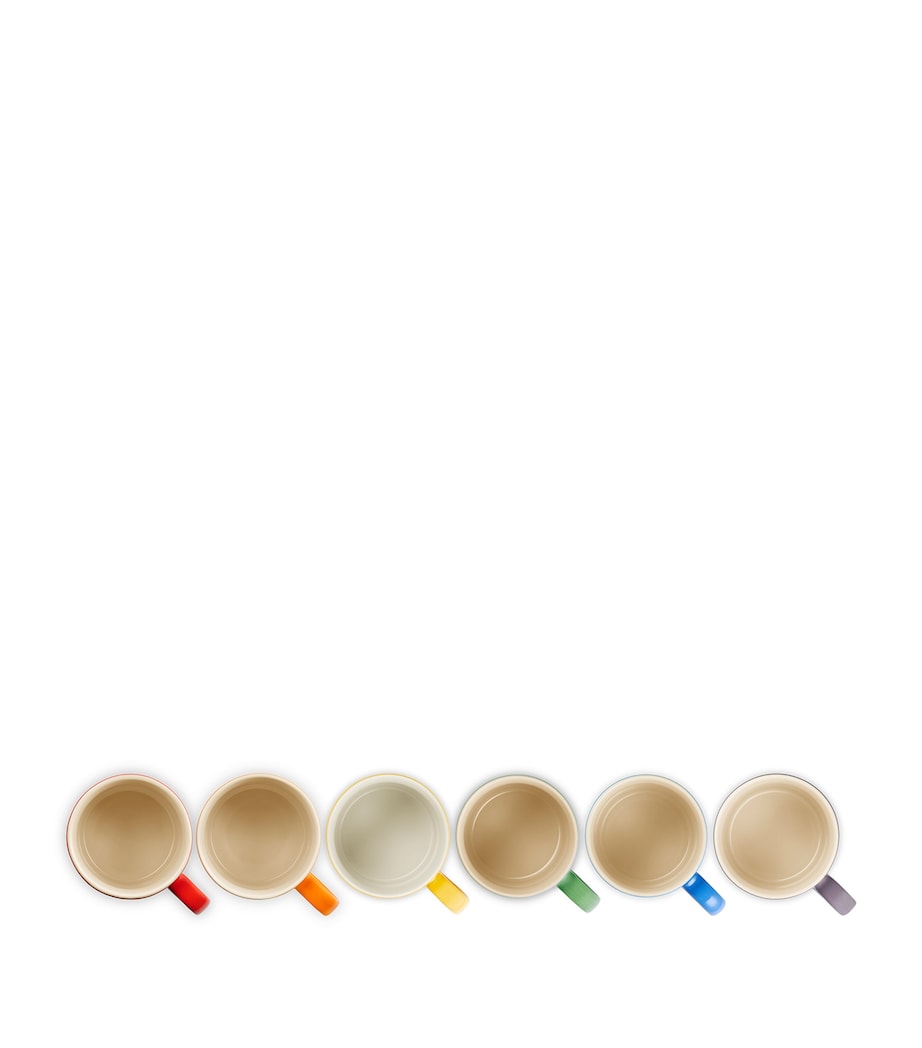 Stoneware Rainbow Mugs (Set of 6) NO COLOUR Image 5