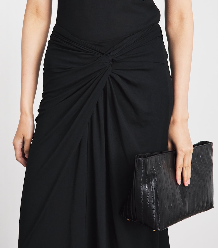 ME+EM Womens Jersey Knot Maxi Skirt Black Image 3