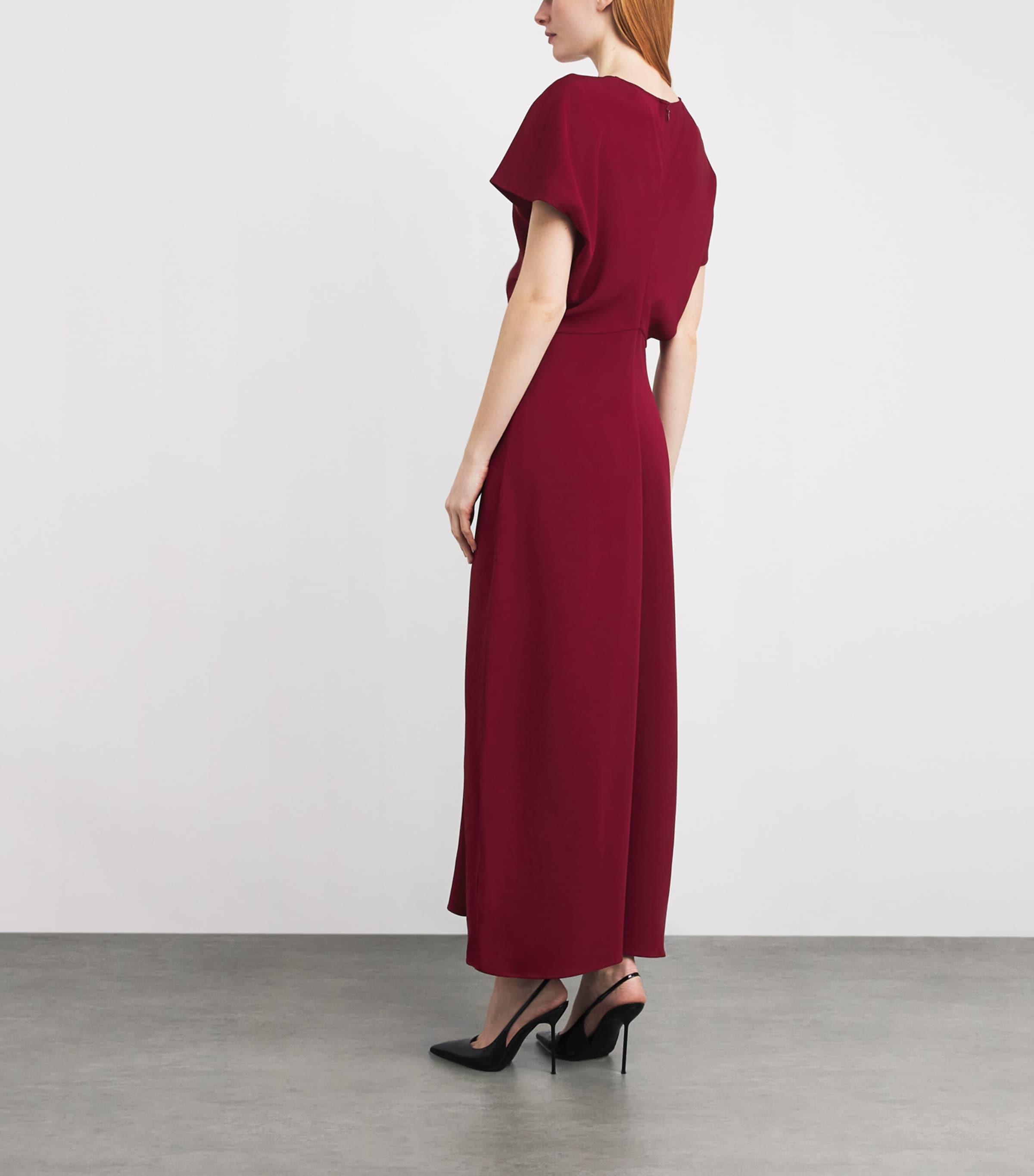 Crepe Zadig Maxi Dress BURGUNDY Image 3