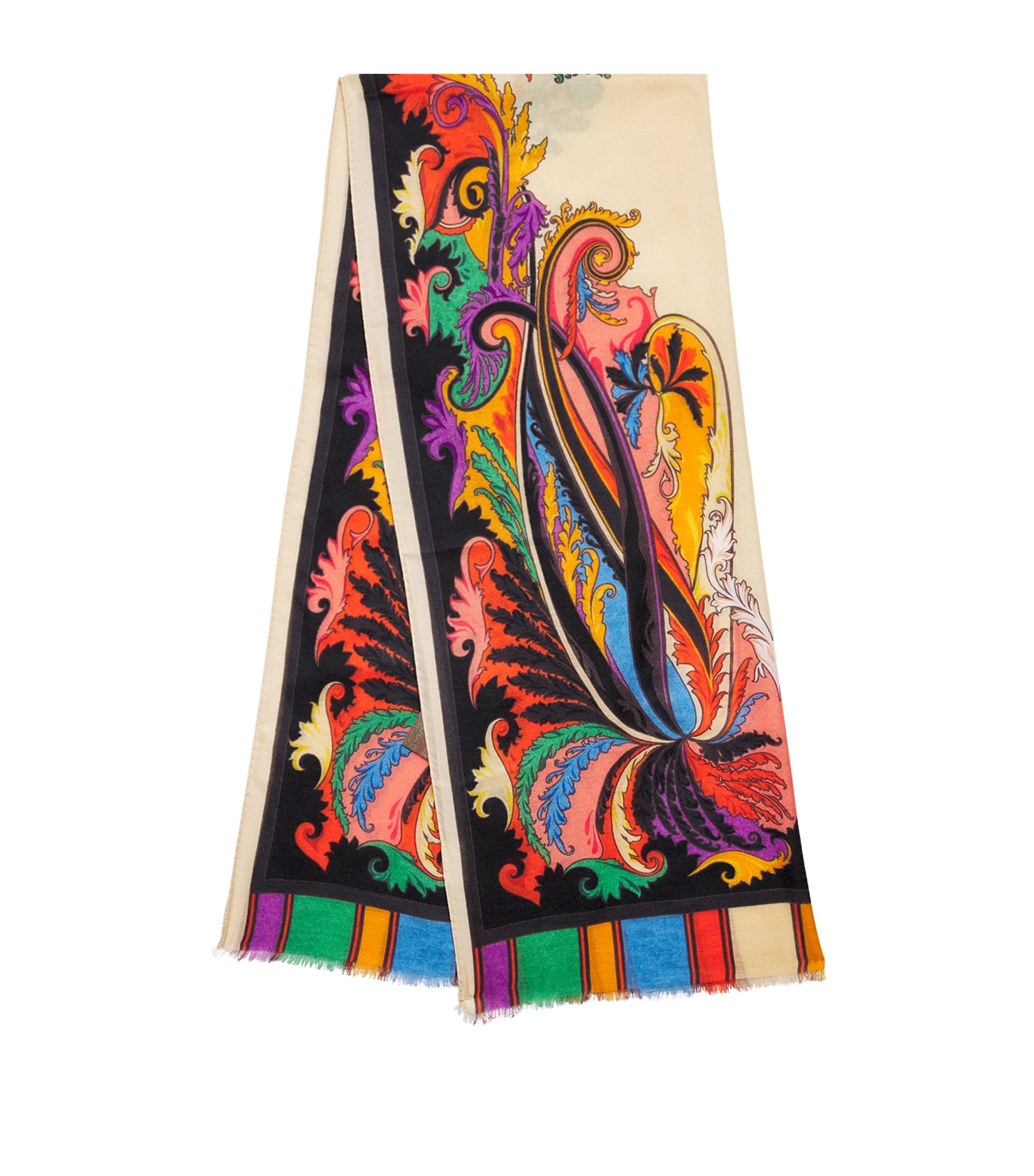 Etro Wool-Cashmere-Silk Printed Scarf | Women Accessories | Scarves | Designers | Etro
