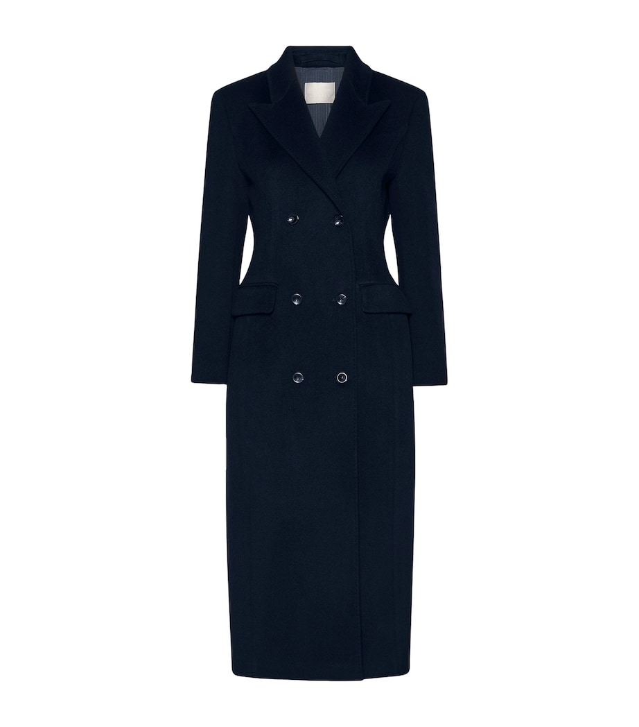 Marella Womens Wool Double-Breasted Coat Navy Image 1