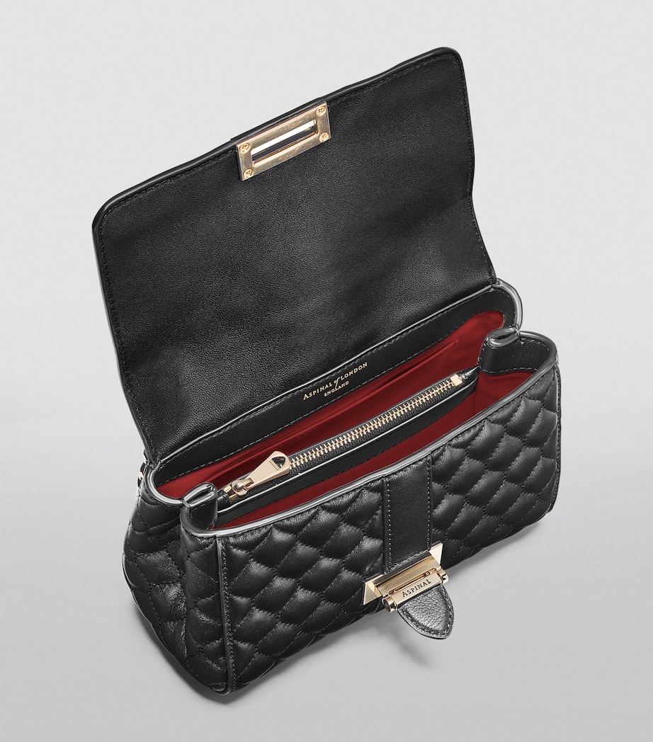 Leather Lottie Shoulder Bag BLACK Image 6