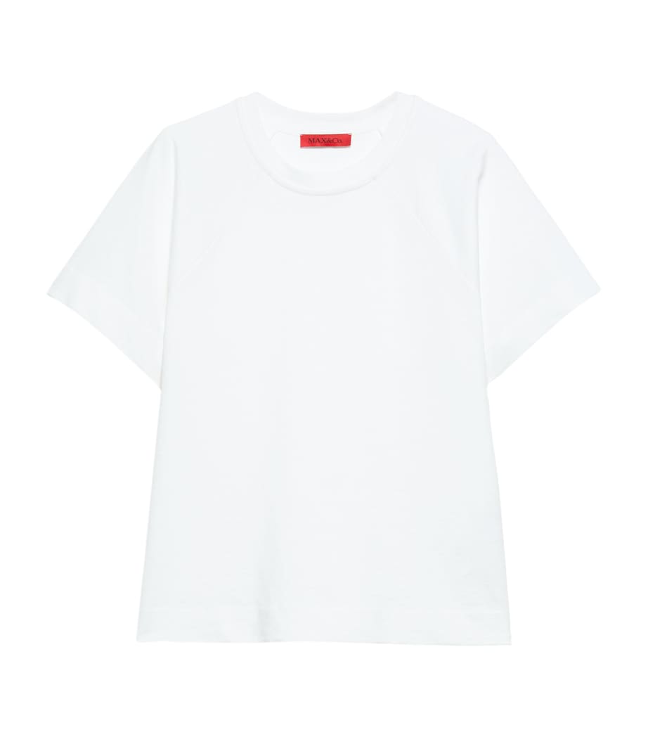 MAX&Co. Womens Cotton-Linen T-Shirt Optical White Image 1