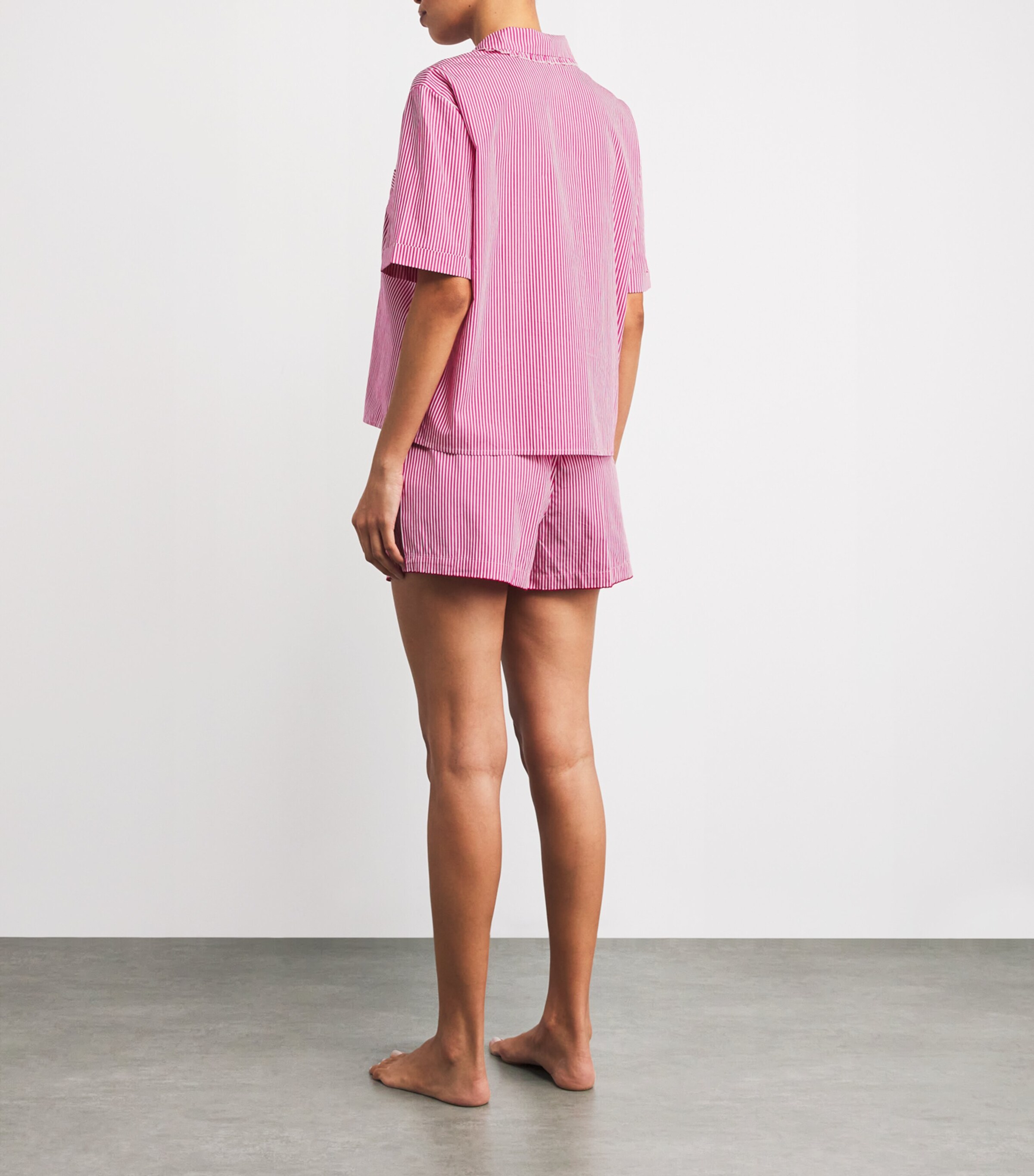 Polo Ralph Lauren Womens Cotton Stripe Short Pyjama Set College Pink/wh Image 3