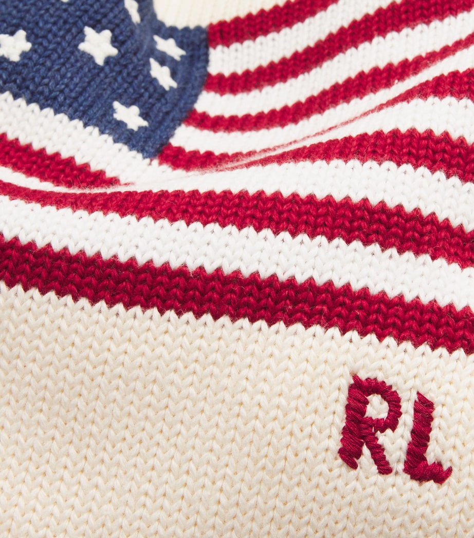 Cotton American Flag Sweater PCH CRM Image 5