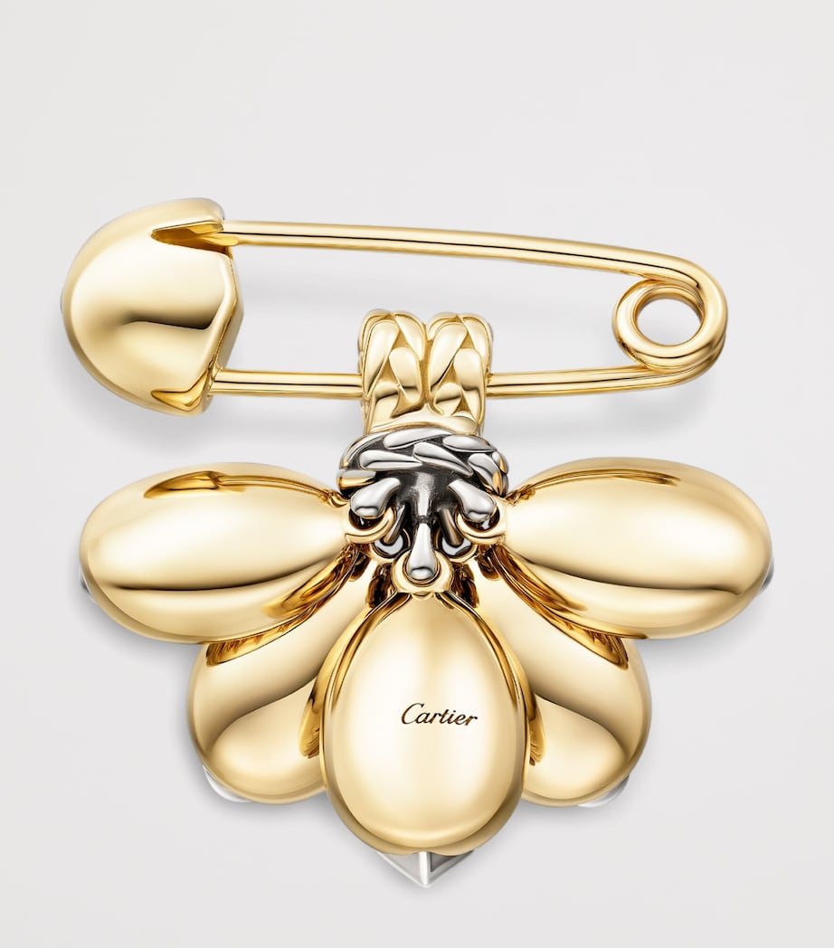 Yellow Gold, White Gold and Diamond Grain de Café Brooch MIXED GOLD Image 5