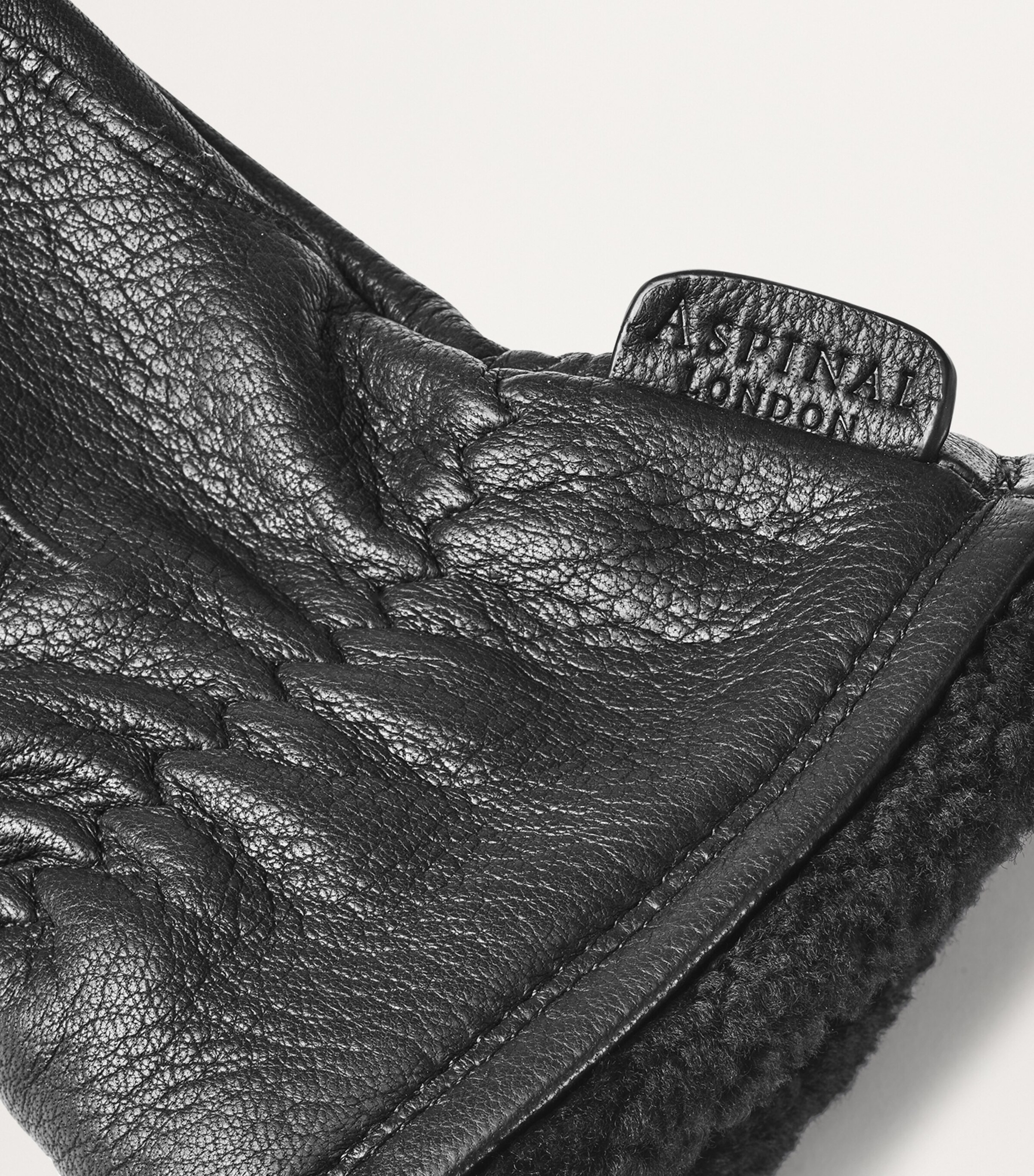 Women's Deerskin Gloves (Large) BLACK Image 4